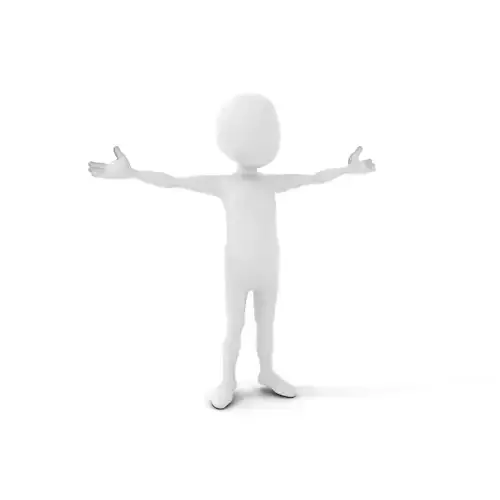 Simple White Character Rigged and Animated for D Applications