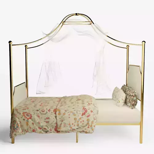 Princess Elegant Canopy Bed with Curtains and Bedding
