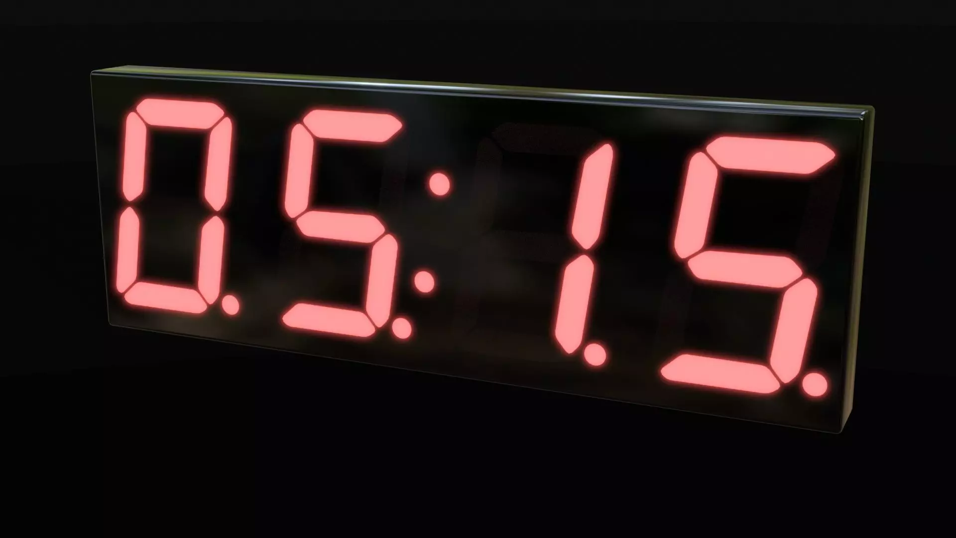 10 Minute Countdown 7 Segment Display 24fps Low-poly 3D model_0