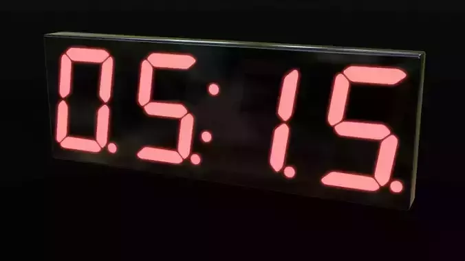 10 Minute Countdown 7 Segment Display 24fps Low-poly 3D model 10 Minute Countdown 7 Segment Display 24fps Low-poly 3D model