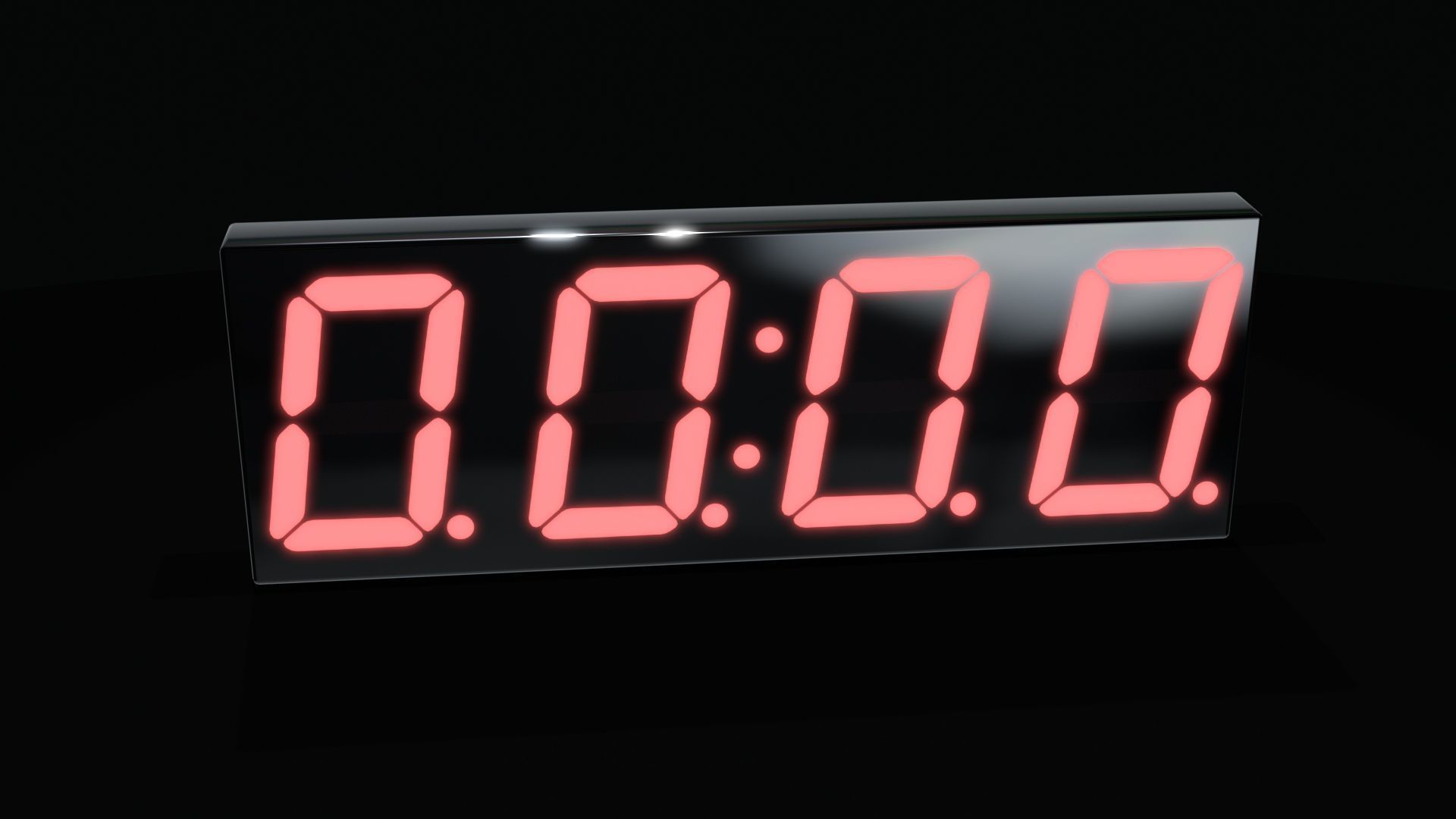 10 Minute Countdown 7 Segment Display 24fps Low-poly 3D model_6