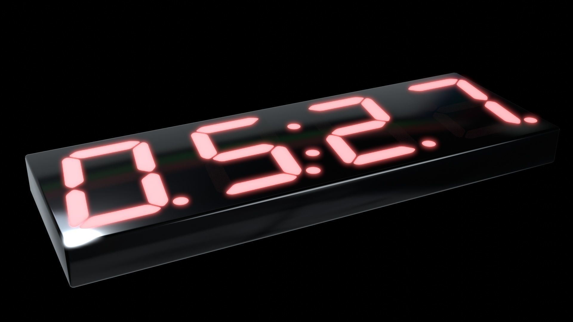 10 Minute Countdown 7 Segment Display 24fps Low-poly 3D model_2