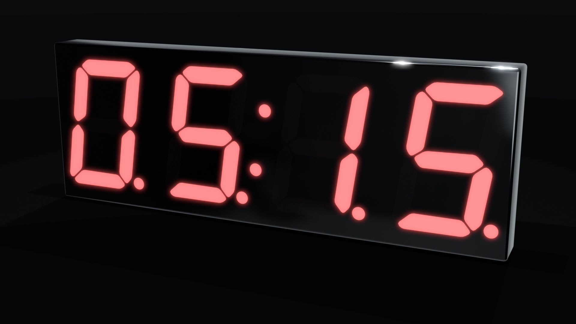 10 Minute Countdown 7 Segment Display 24fps Low-poly 3D model_3