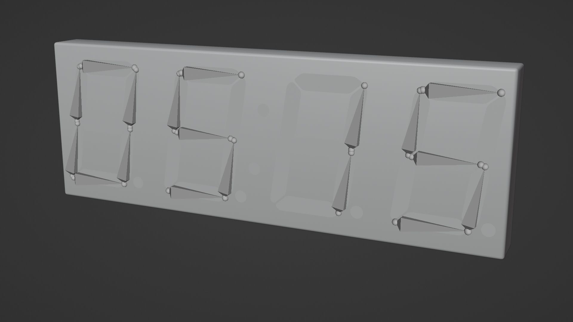 10 Minute Countdown 7 Segment Display 24fps Low-poly 3D model_4