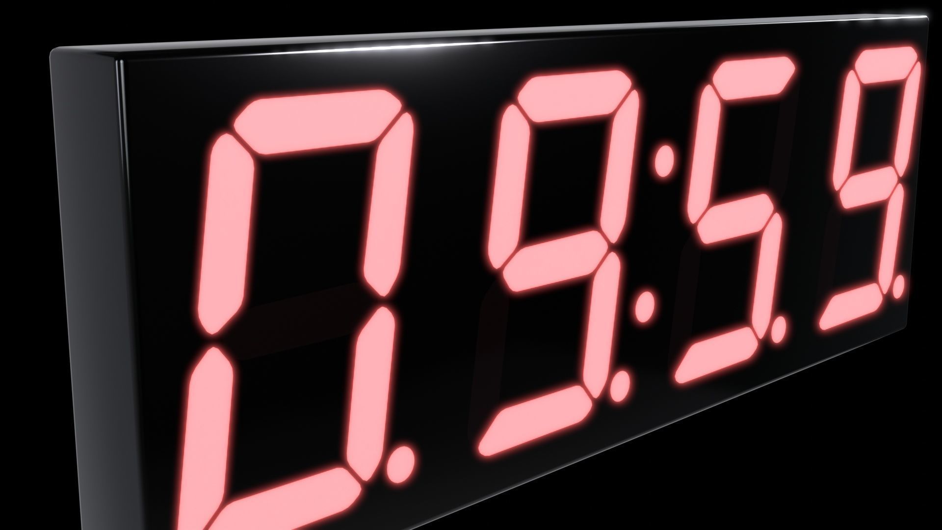 10 Minute Countdown 7 Segment Display 24fps Low-poly 3D model_7