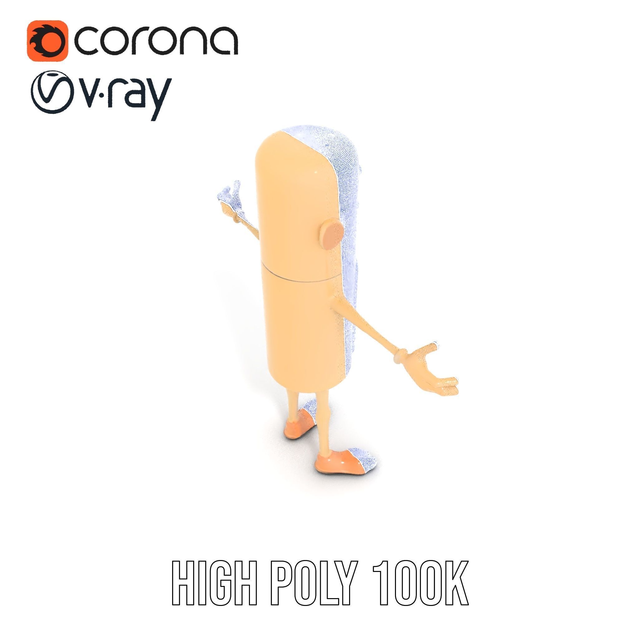 Playful Cartoon Fridge Character Rigged and Animated Low-poly 3D model_29
