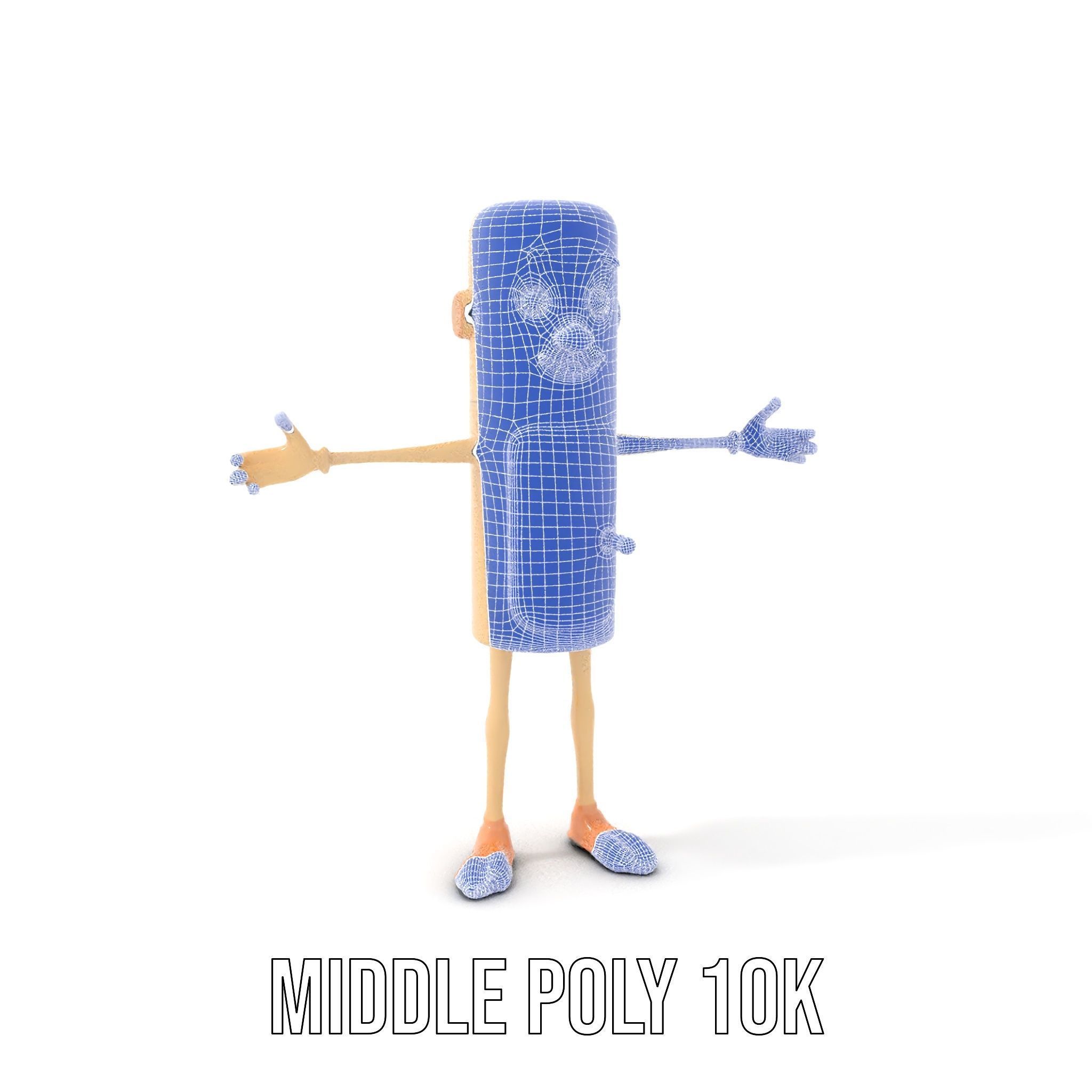 Playful Cartoon Fridge Character Rigged and Animated Low-poly 3D model_13