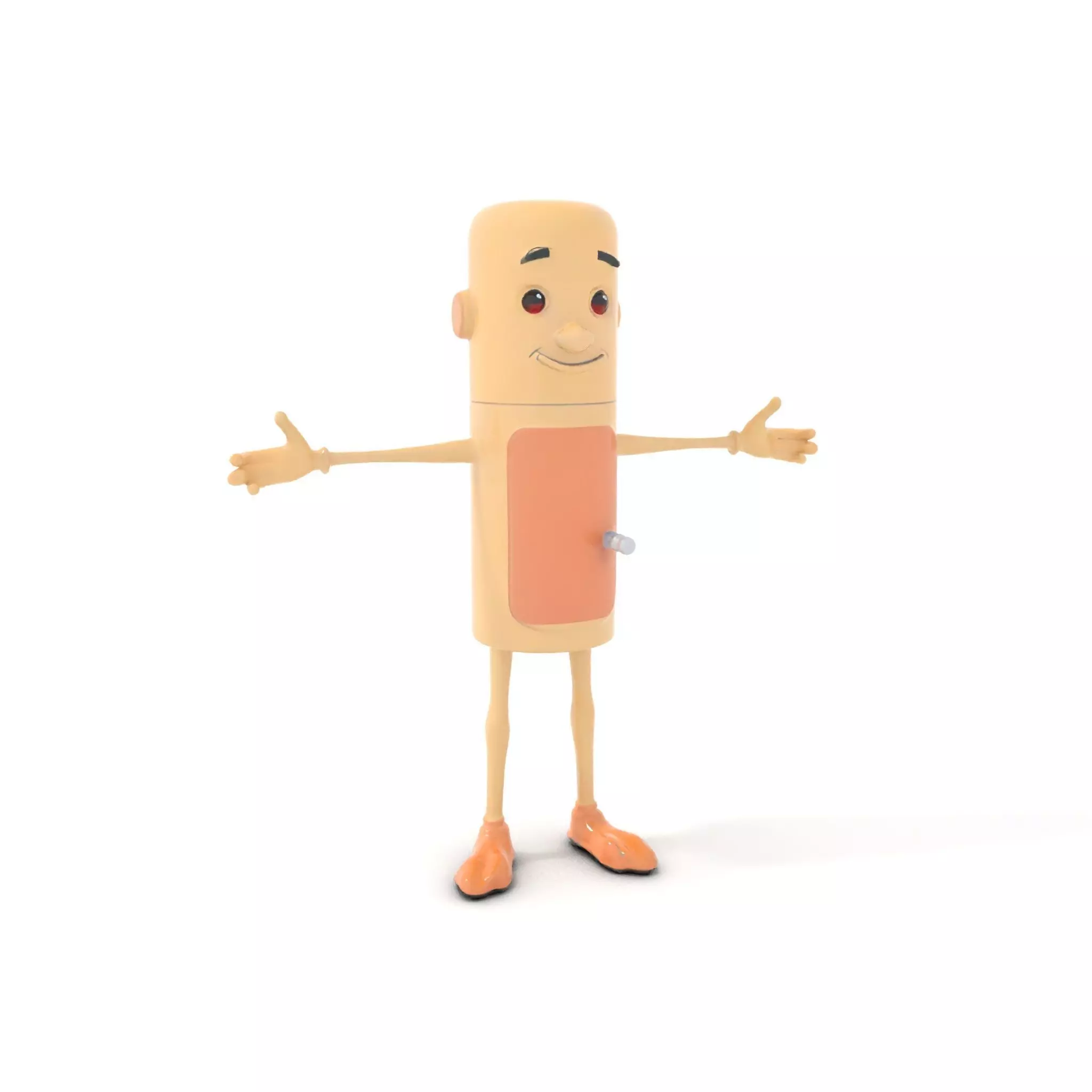 Playful Cartoon Fridge Character Rigged and Animated Low-poly 3D model_0
