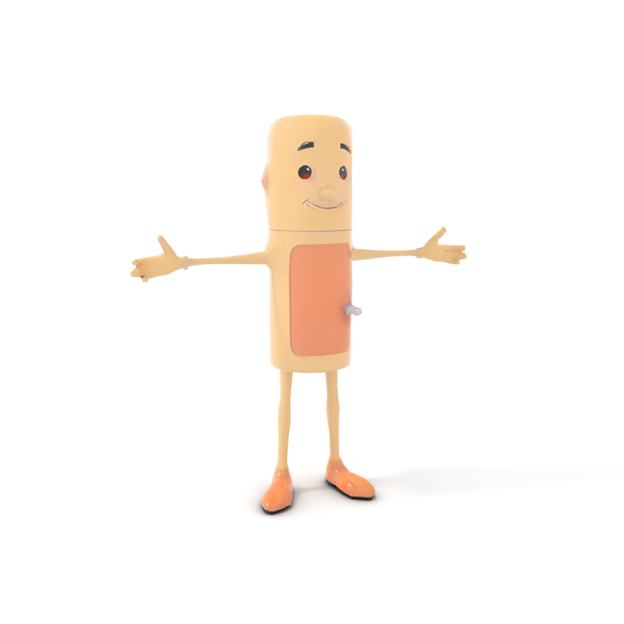 Playful Cartoon Fridge Character Rigged and Animated Low-poly 3D model_17