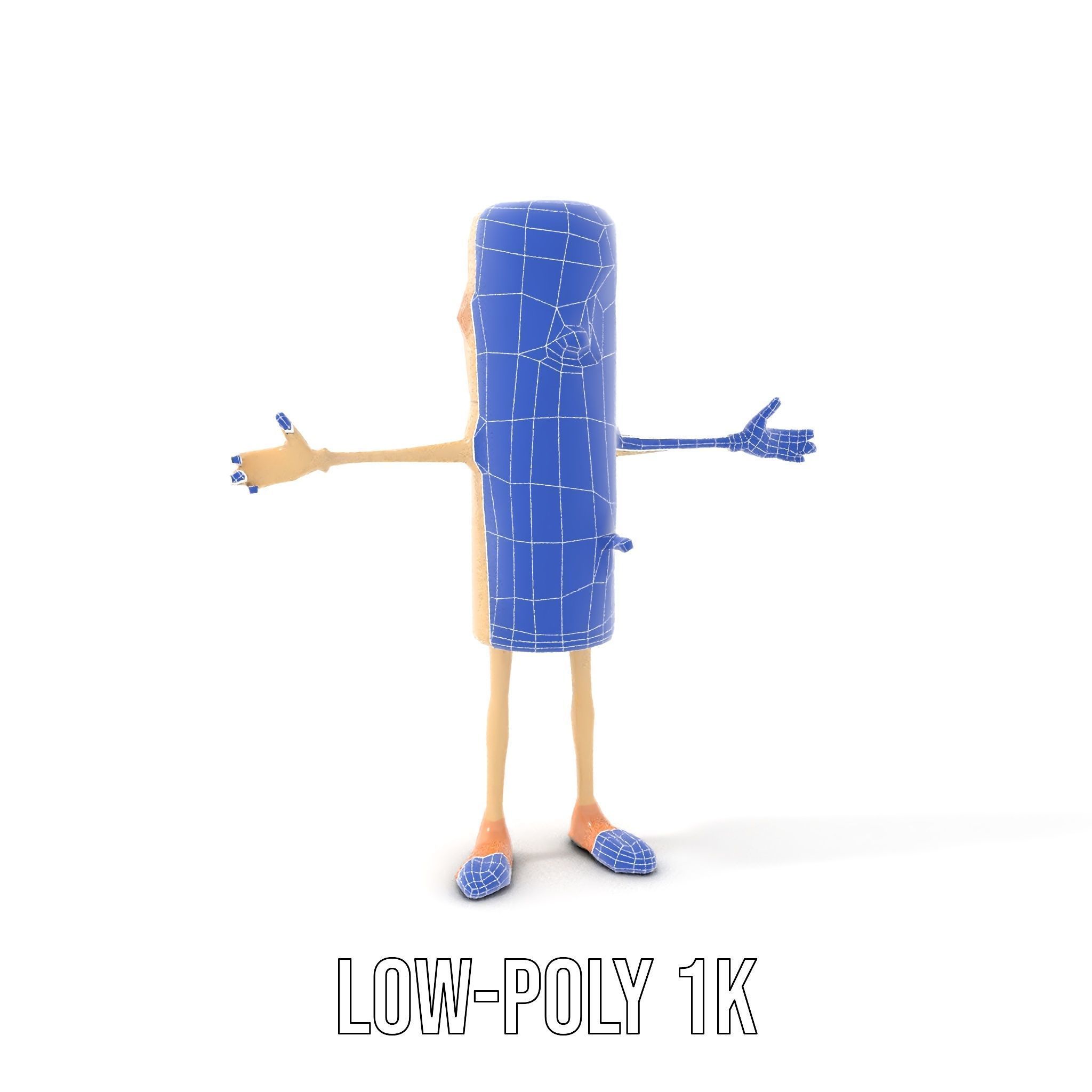 Playful Cartoon Fridge Character Rigged and Animated Low-poly 3D model_11