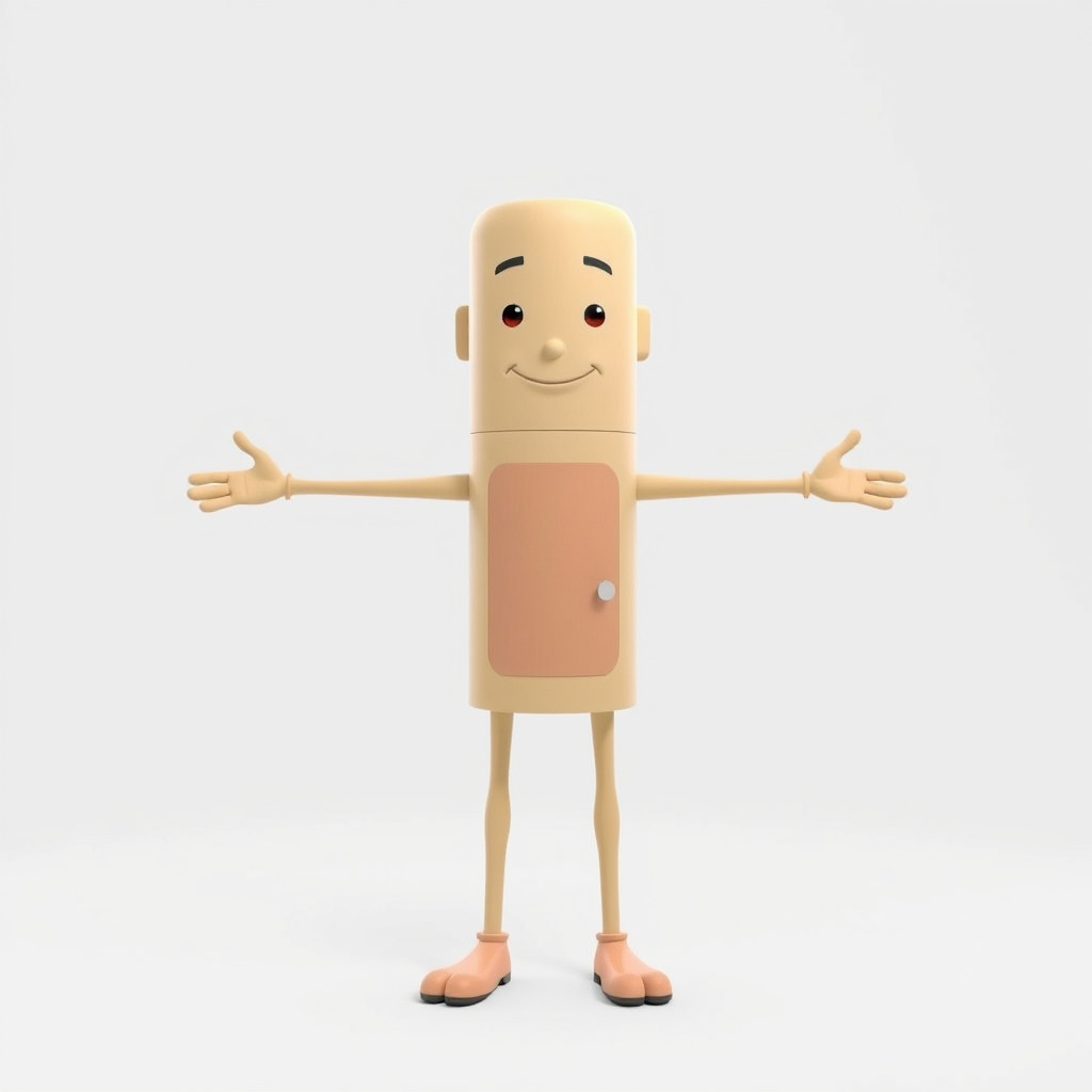 Playful Cartoon Fridge Character Rigged and Animated Low-poly 3D model_2