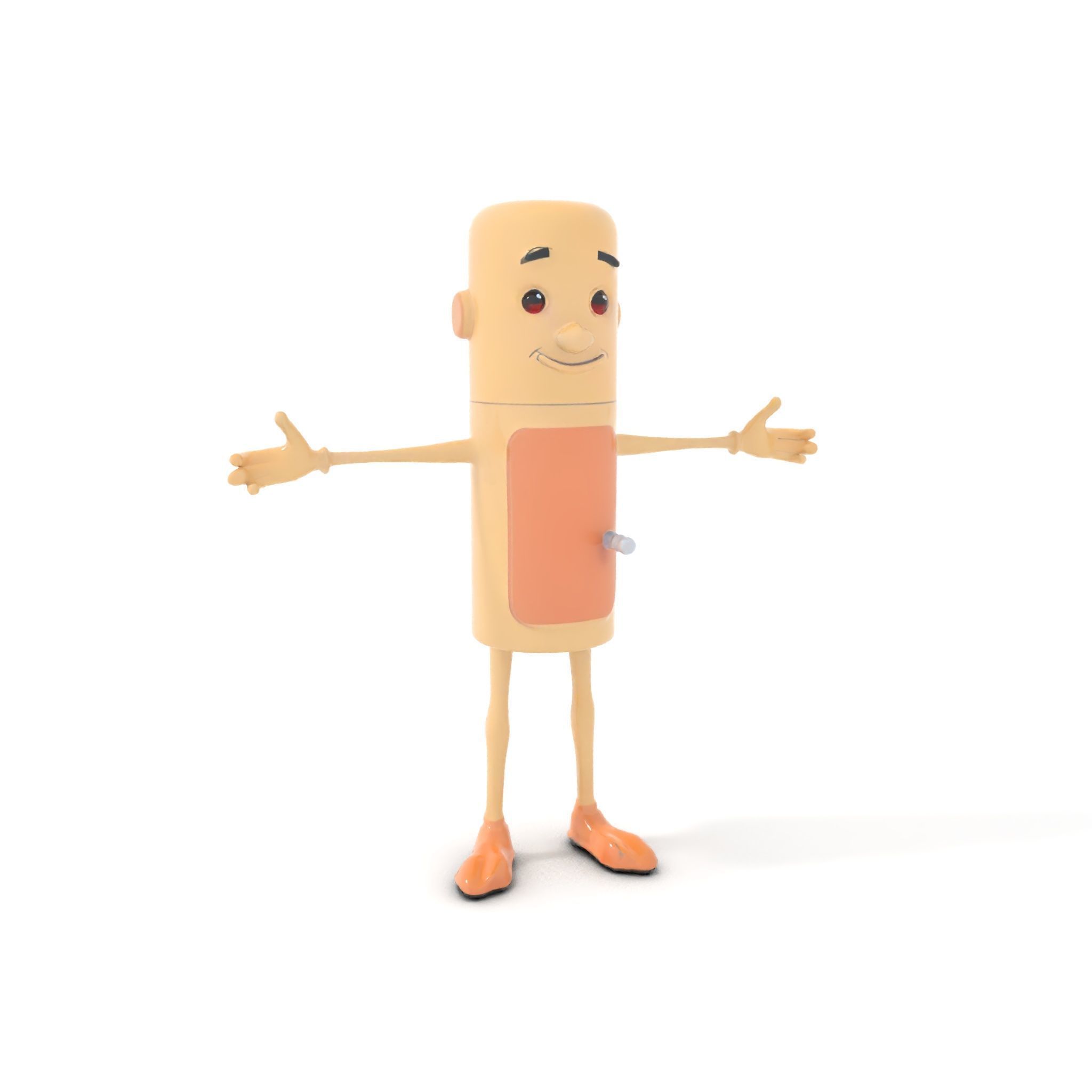 Playful Cartoon Fridge Character Rigged and Animated Low-poly 3D model_19