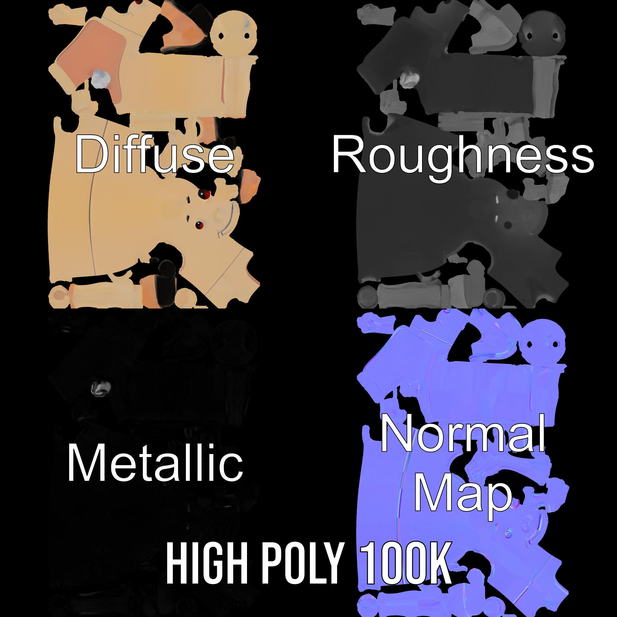 Playful Cartoon Fridge Character Rigged and Animated Low-poly 3D model_3