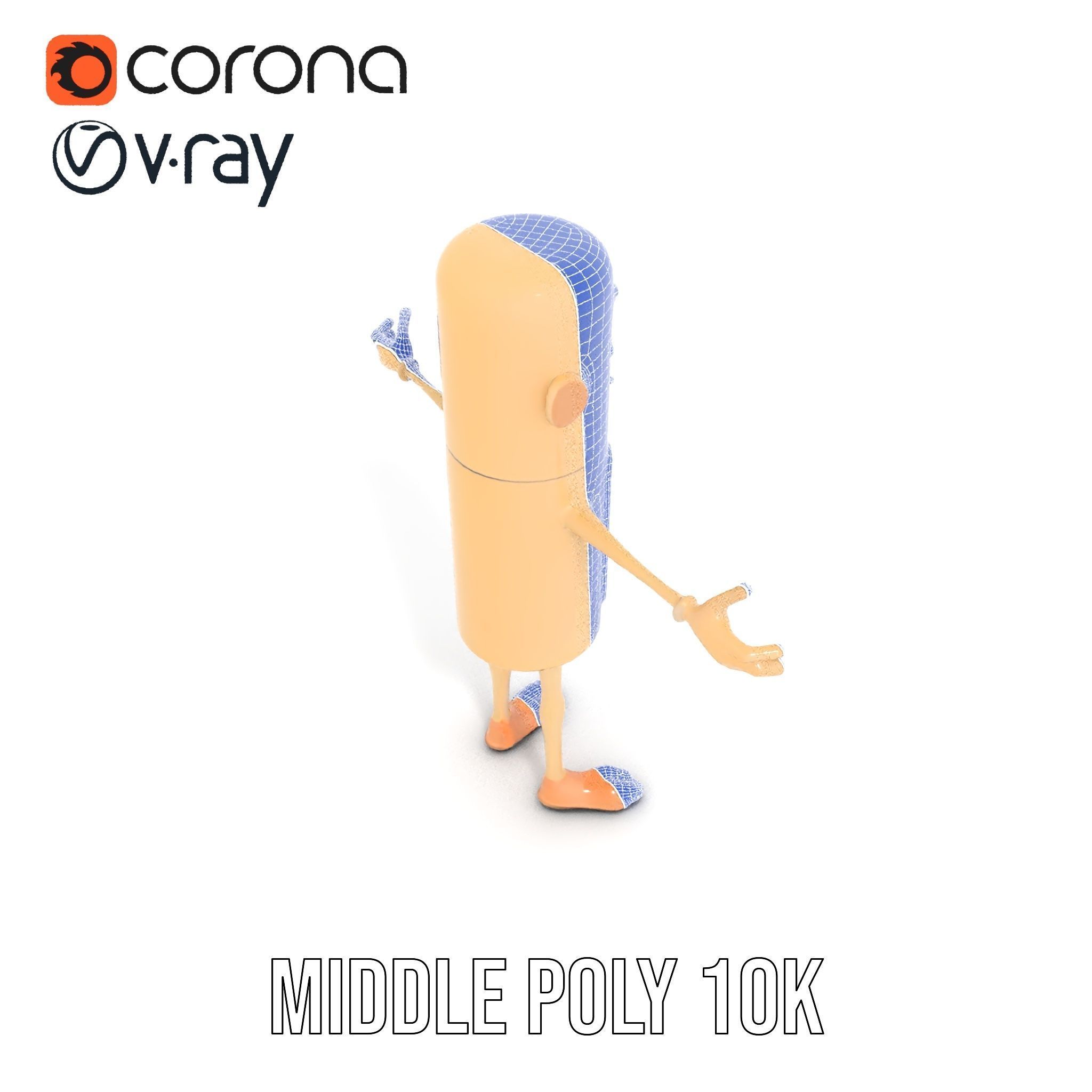 Playful Cartoon Fridge Character Rigged and Animated Low-poly 3D model_21