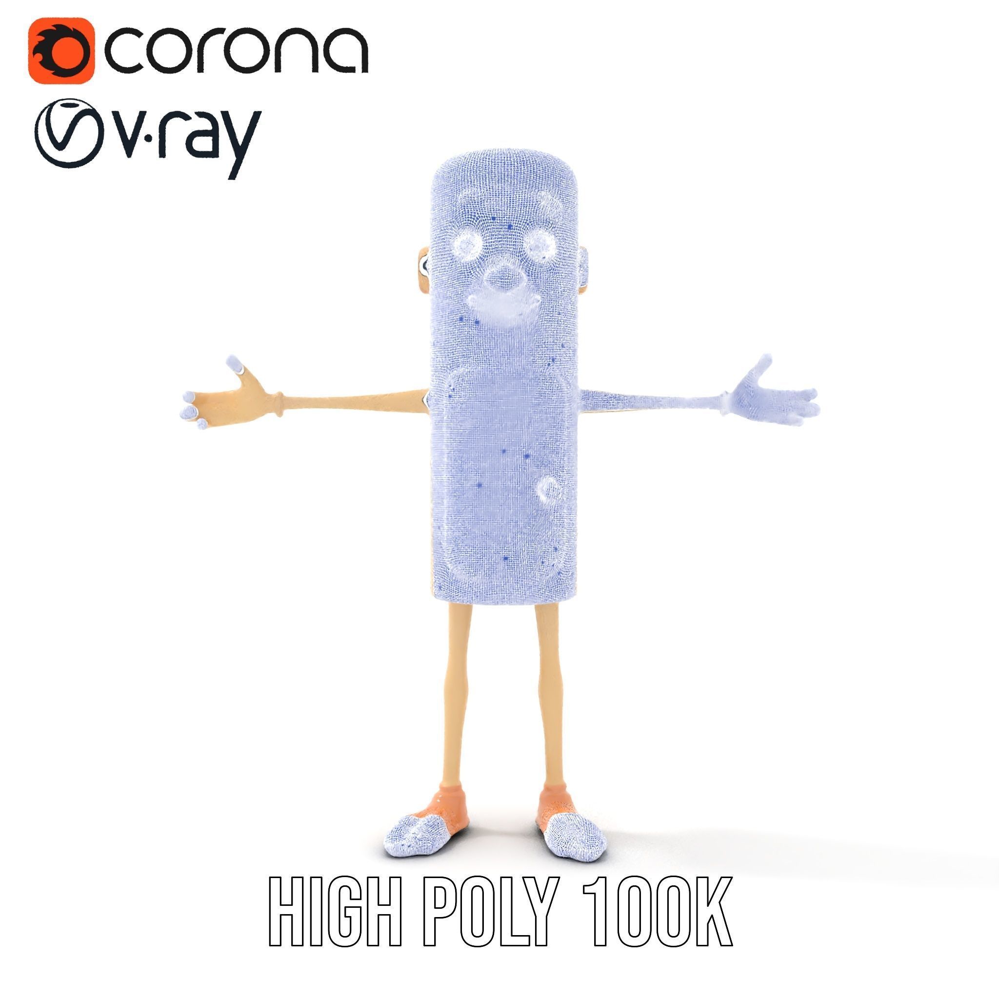 Playful Cartoon Fridge Character Rigged and Animated Low-poly 3D model_34