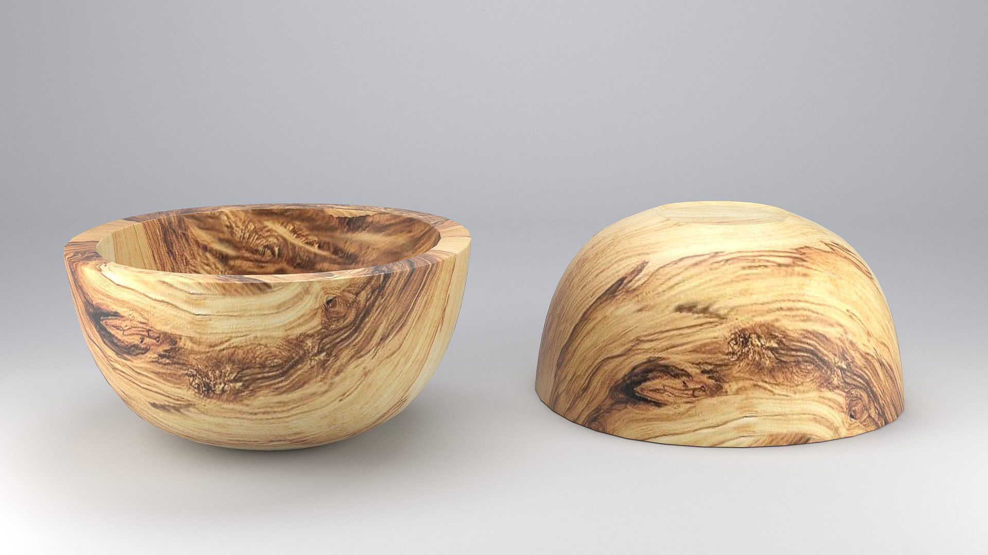 Wood Bowl 3D model_1