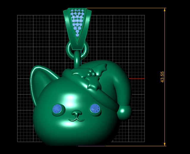 3D Cat Pendant 3D printable model 3D print model_3