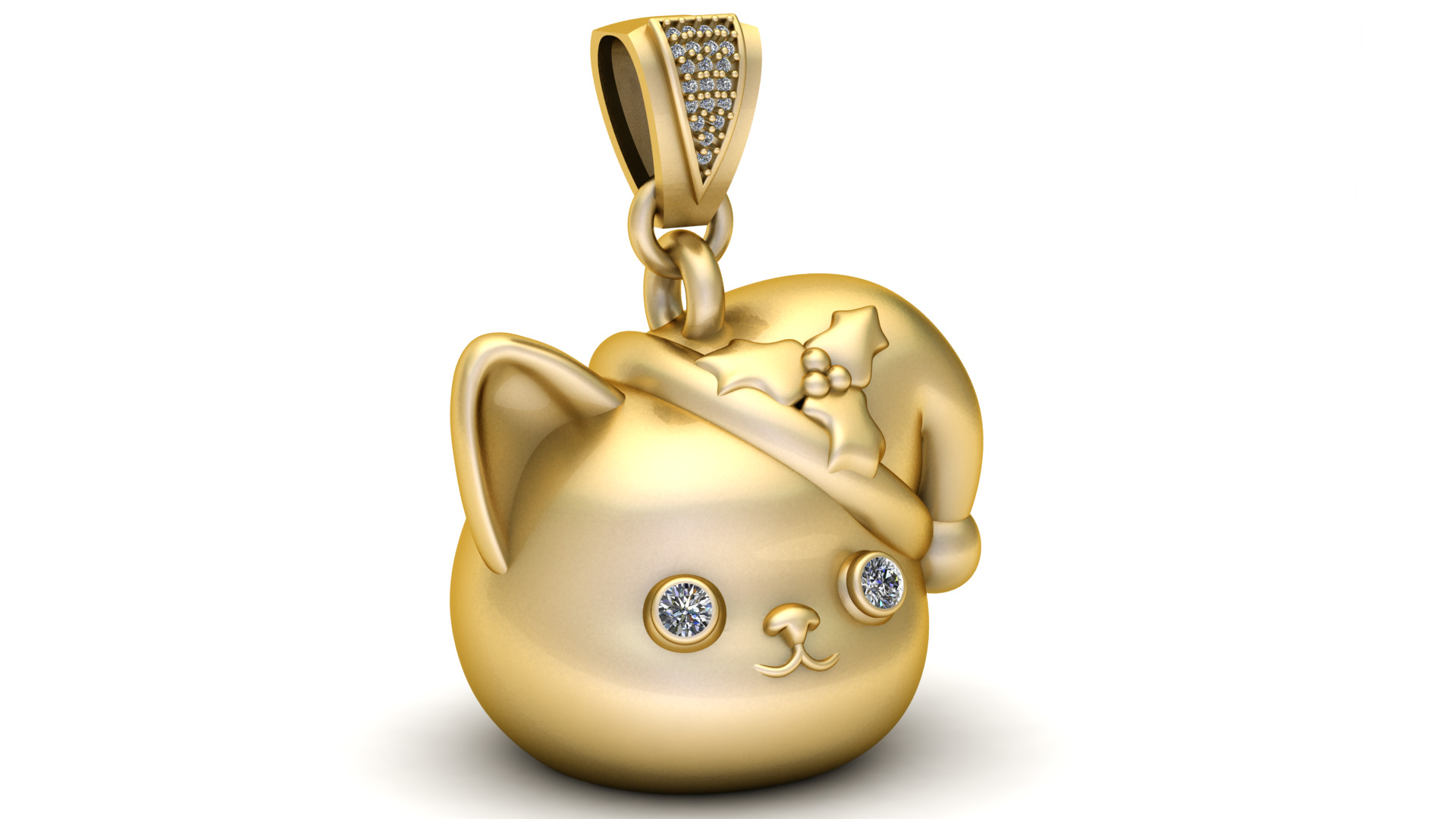 3D Cat Pendant 3D printable model 3D print model_2