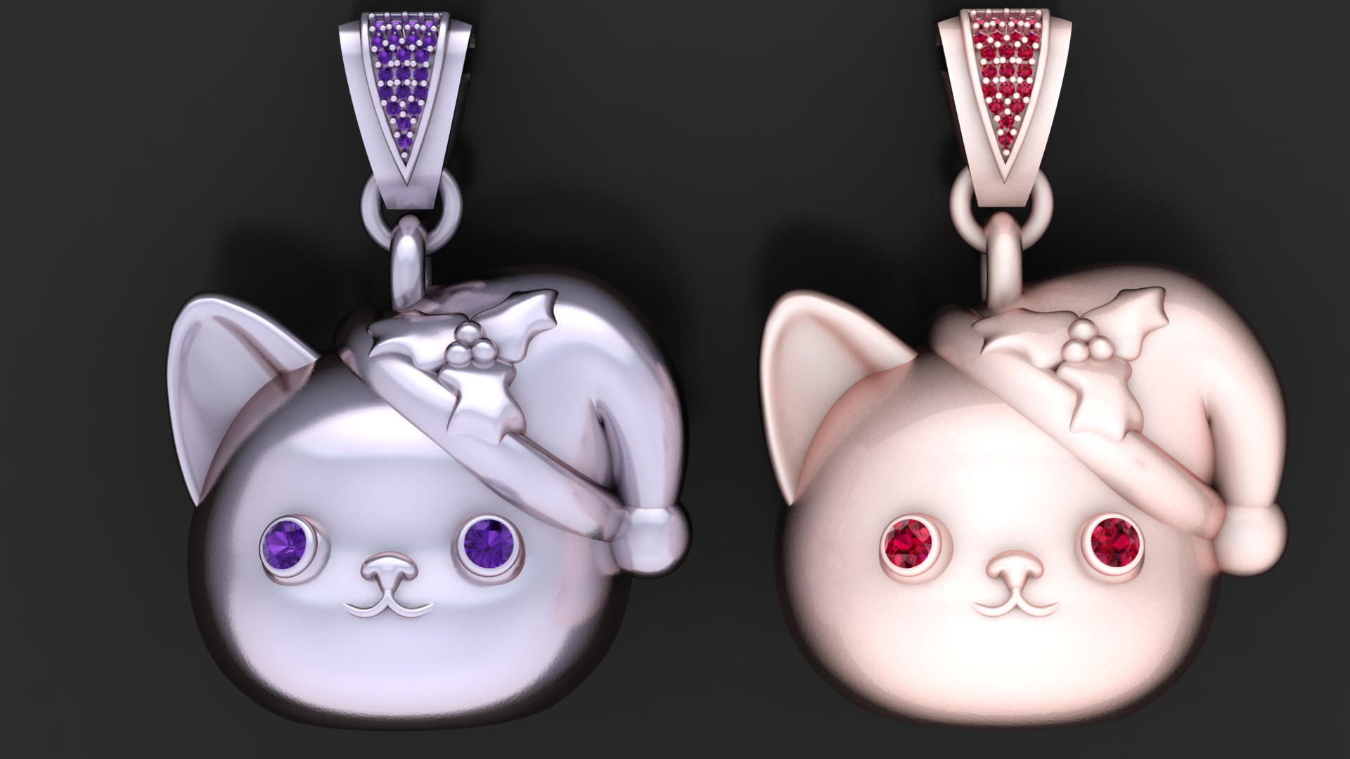 3D Cat Pendant 3D printable model 3D print model_4
