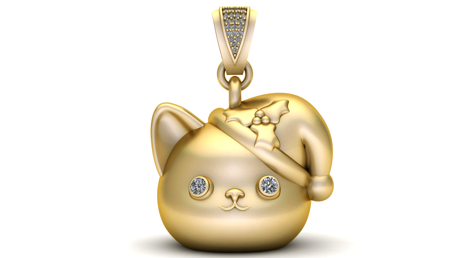 3D Cat Pendant 3D printable model 3D print model_1