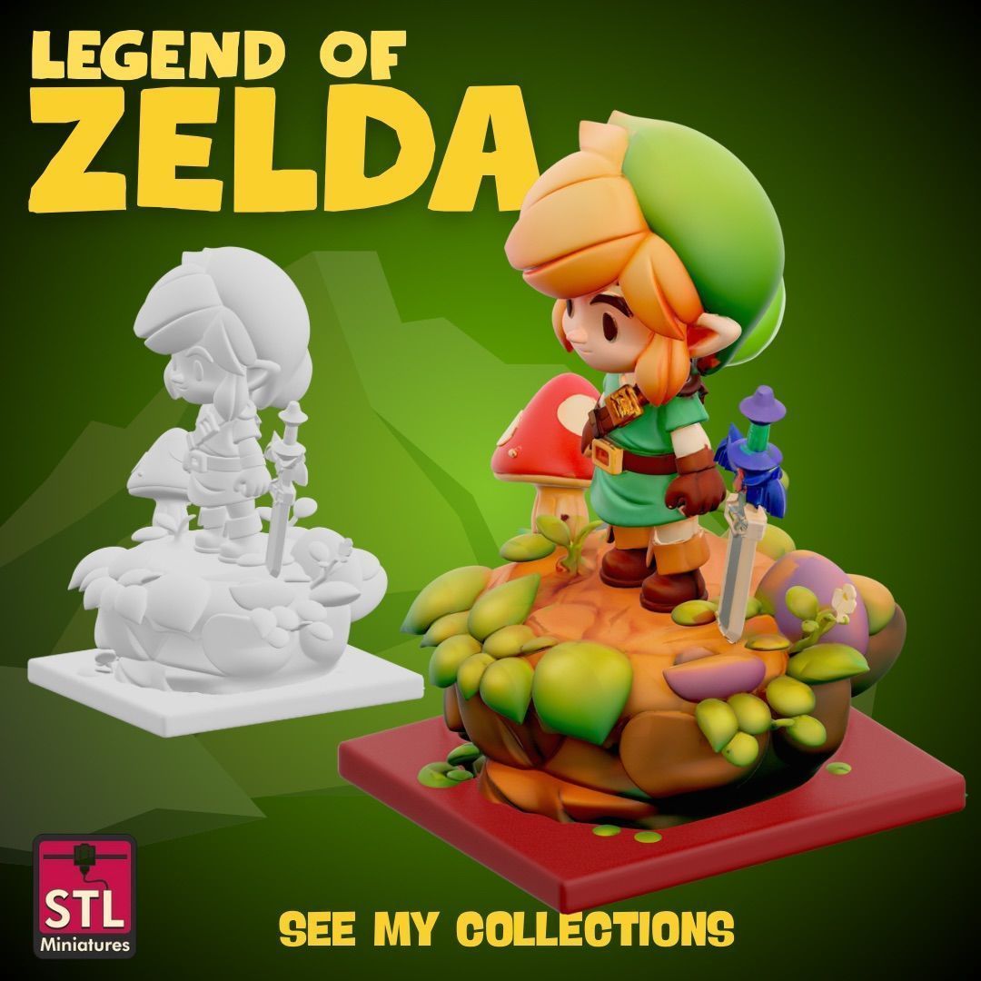 Chibi Hero Quest STL File Zelda Inspired Mini Adventure  3D print model_1