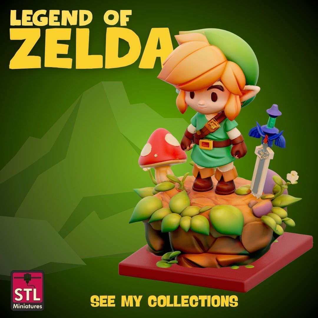 Chibi Hero Quest STL File Zelda Inspired Mini Adventure  3D print model_3