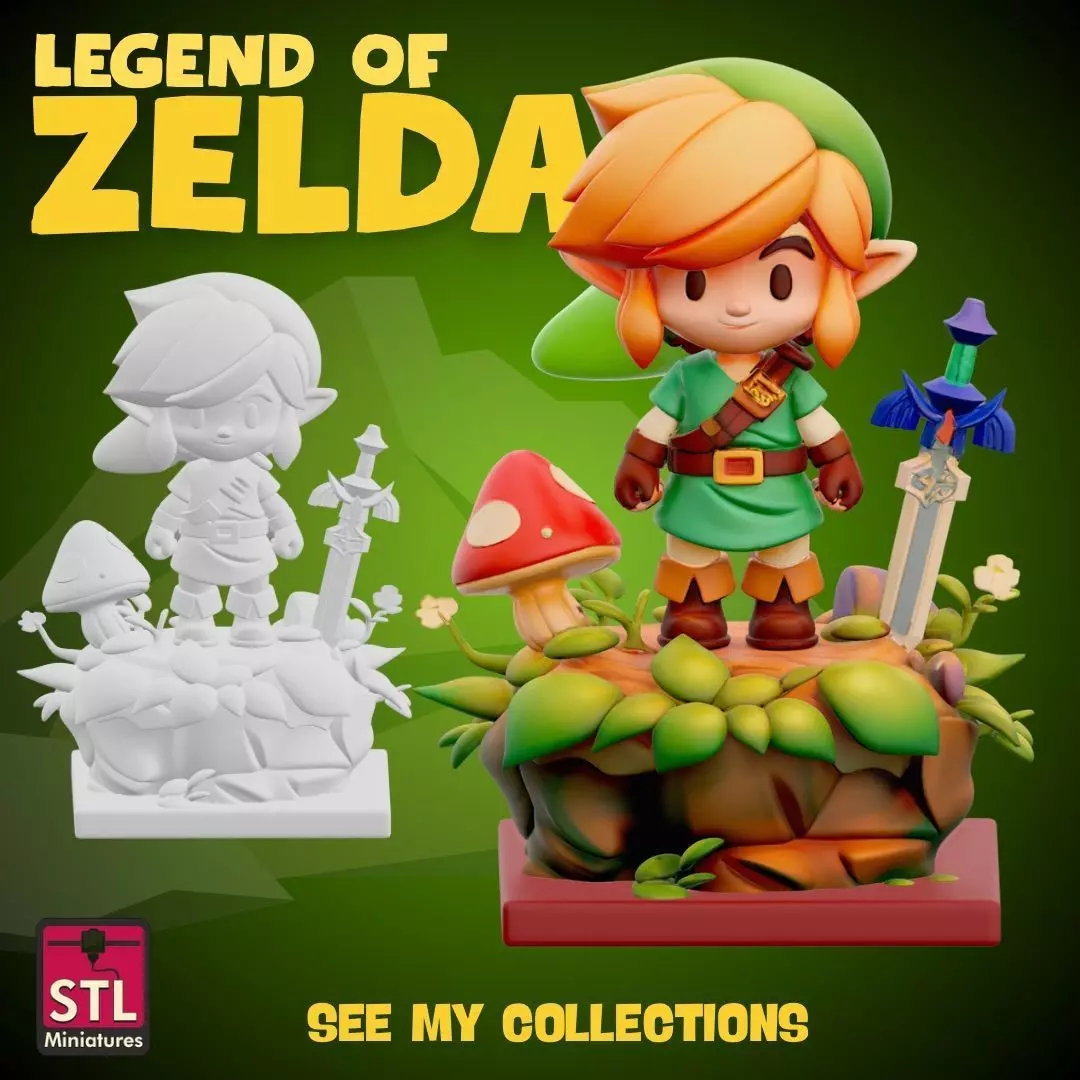Chibi Hero Quest STL File Zelda Inspired Mini Adventure  3D print model_0