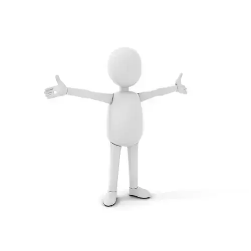 Minimalist White Character Model  Rigged and Animated