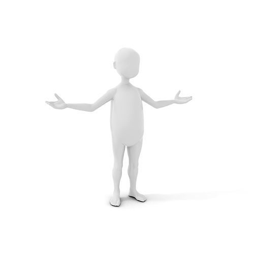 Basic Humanoid Character Model Rigged and Animated Low-poly 3D model