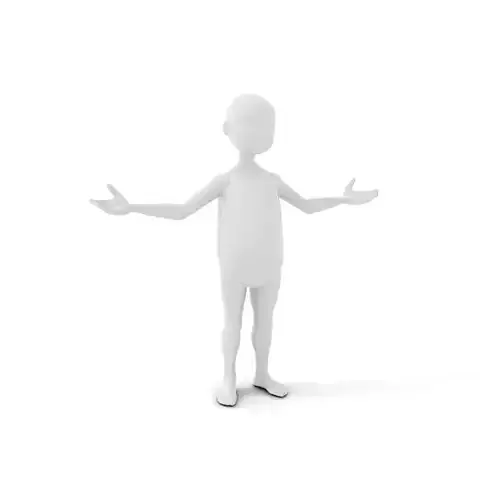 Basic Humanoid Character Model Rigged and Animated