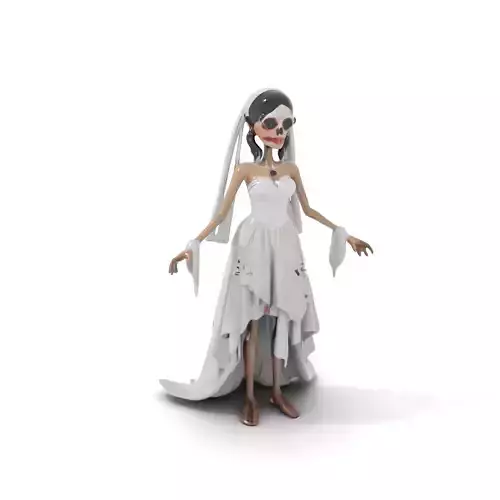 Skeletal Bride Character Model  Rigged and Animated