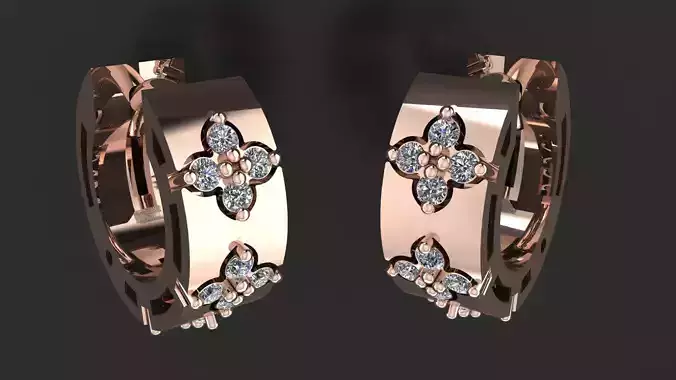 Roberto Coin Style  Earring  Luxury 3D Jewelry PRINTING Model 3D print model