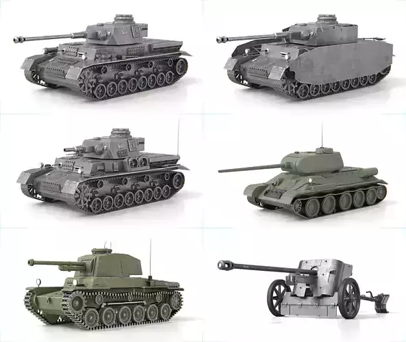 WWII Medium Tanks and Anti-Tank Gun Collection 