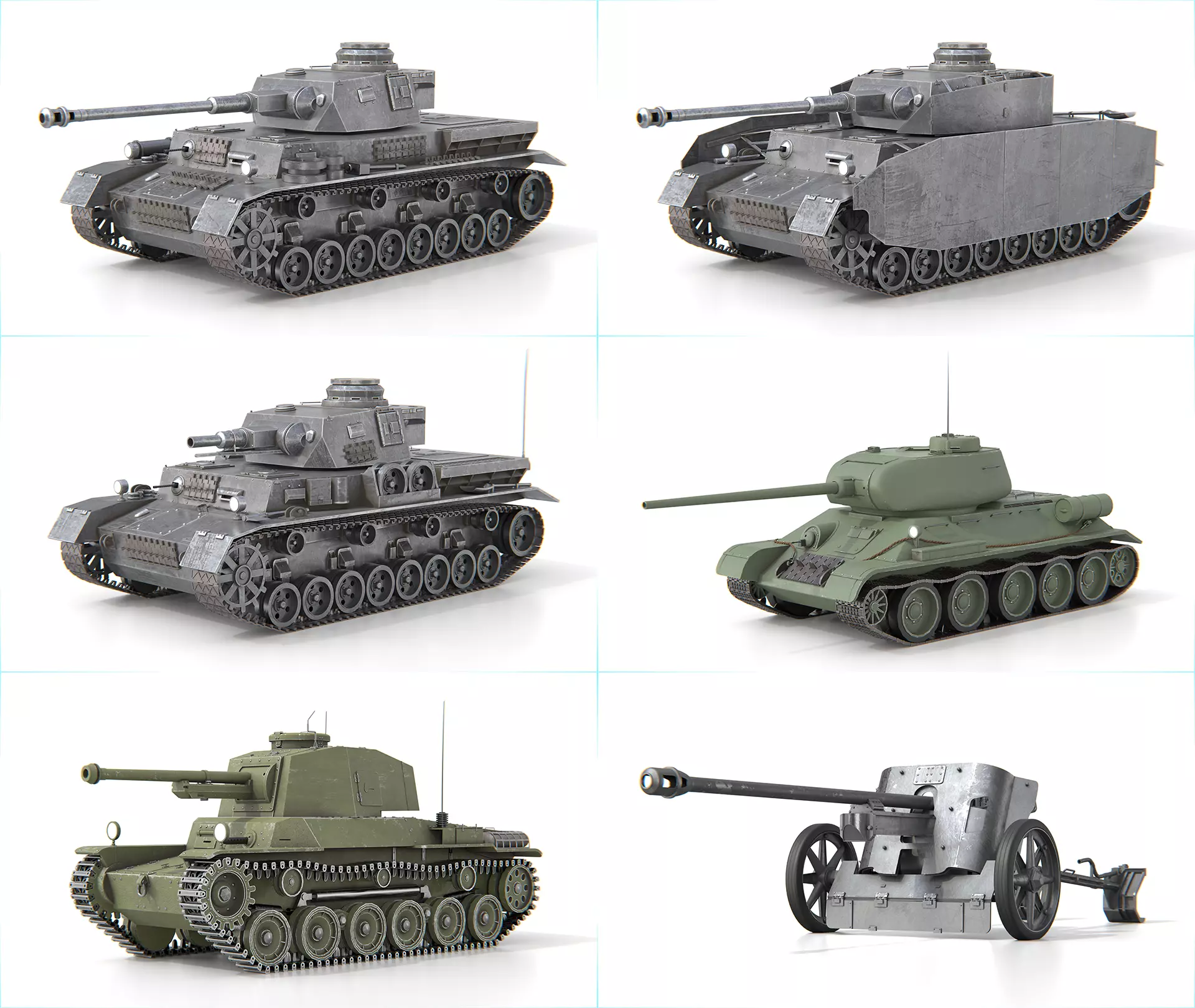 WWII Medium Tanks and Anti-Tank Gun Collection _0