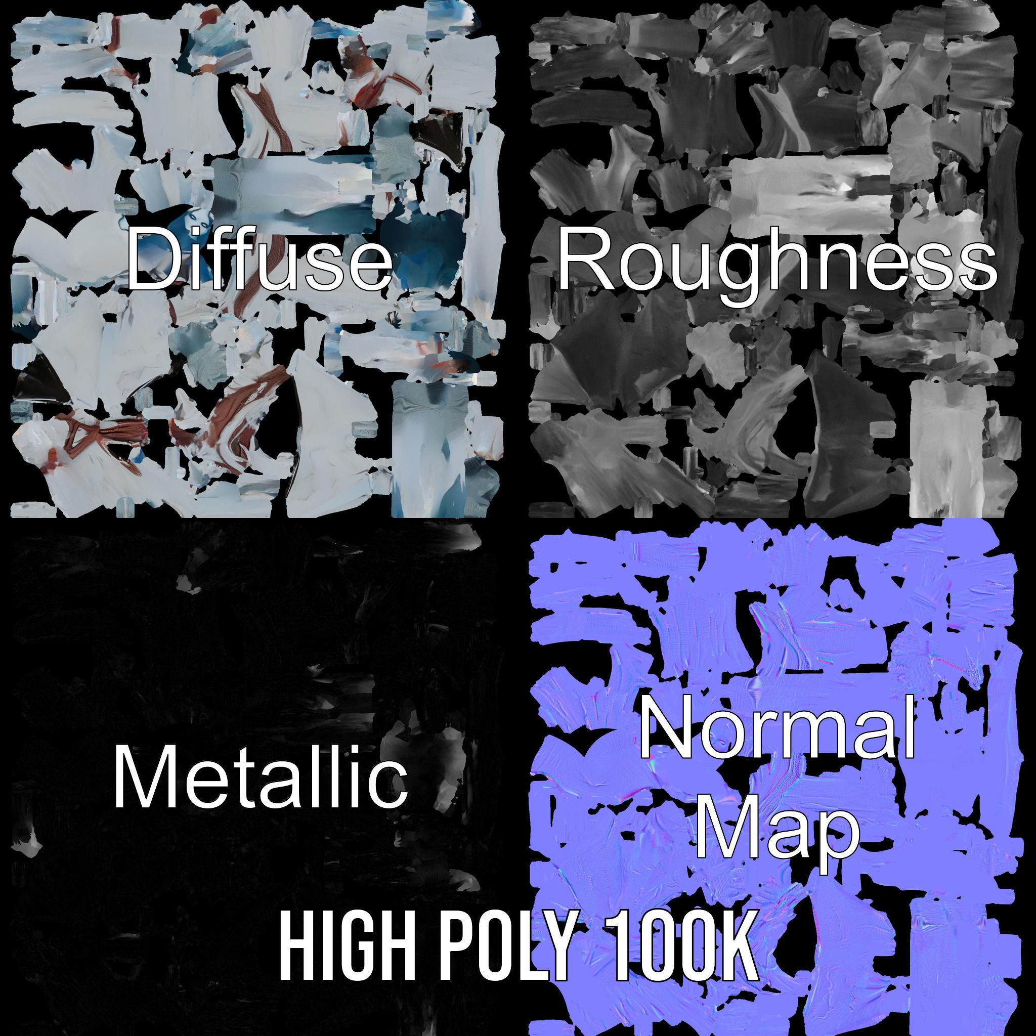 Ethereal Wraith Character Model Fully Rigged and Animated Low-poly 3D model_4