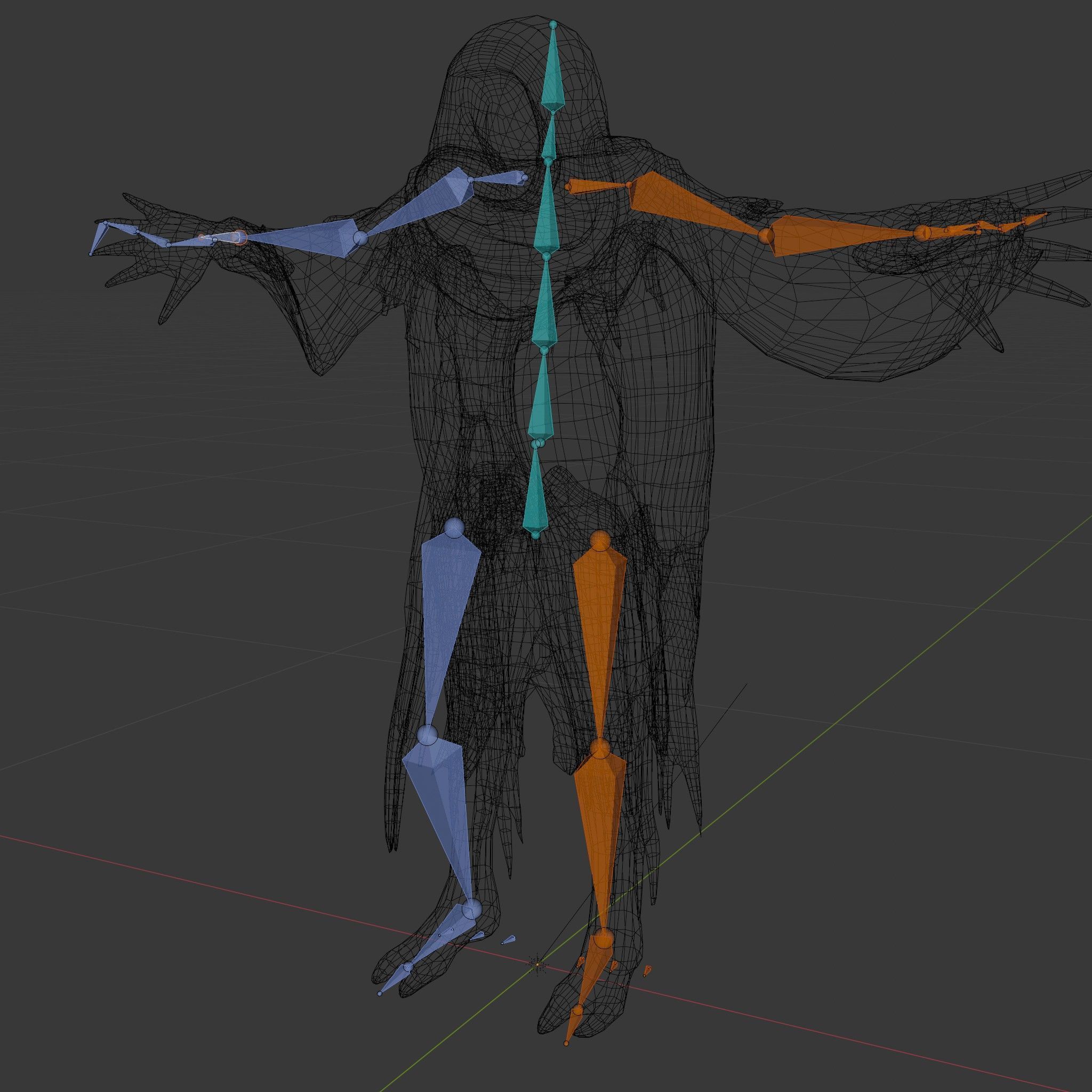 Ethereal Wraith Character Model Fully Rigged and Animated Low-poly 3D model_7
