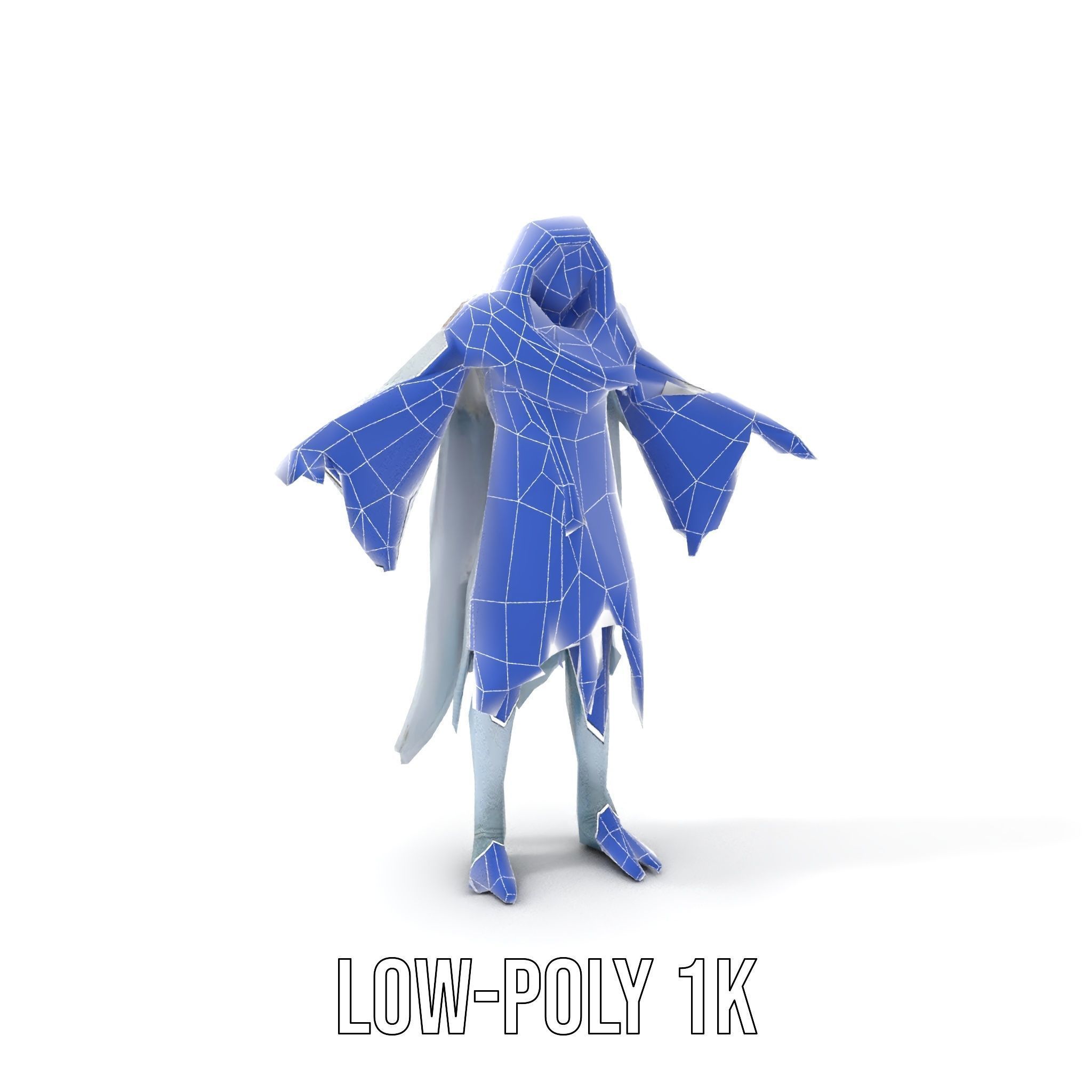 Ethereal Wraith Character Model Fully Rigged and Animated Low-poly 3D model_20