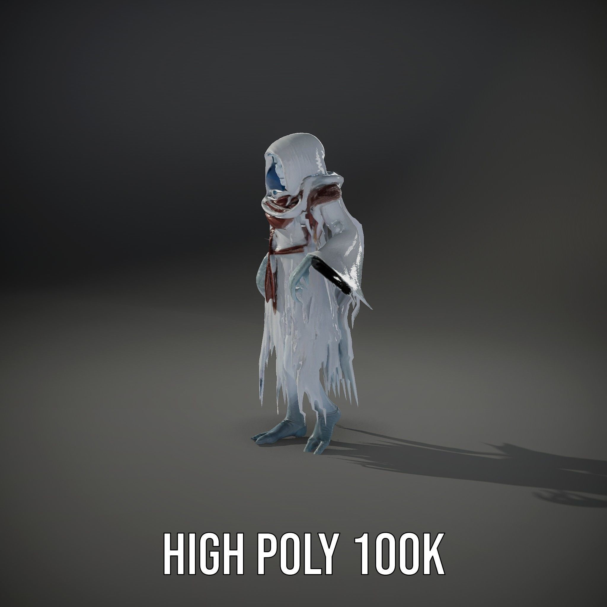 Ethereal Wraith Character Model Fully Rigged and Animated Low-poly 3D model_18