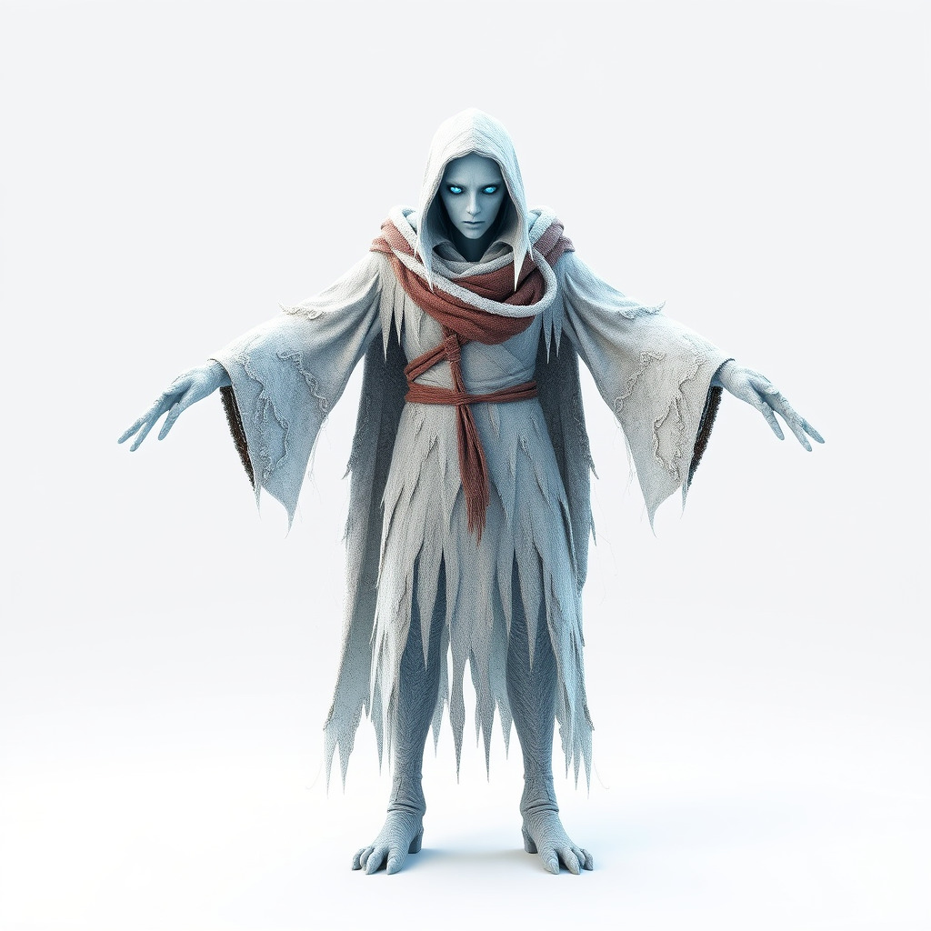Ethereal Wraith Character Model Fully Rigged and Animated Low-poly 3D model_3