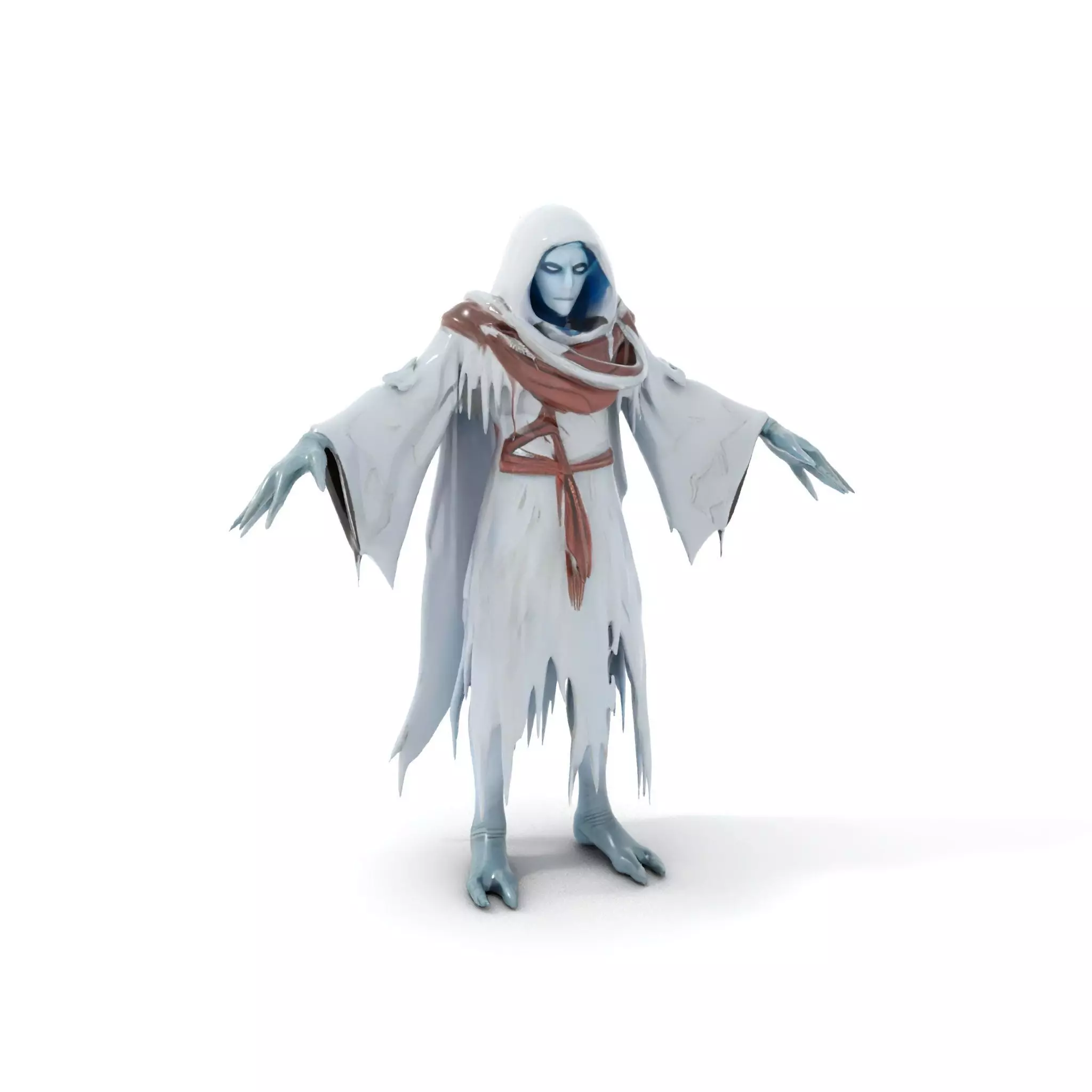 Ethereal Wraith Character Model Fully Rigged and Animated Low-poly 3D model_0