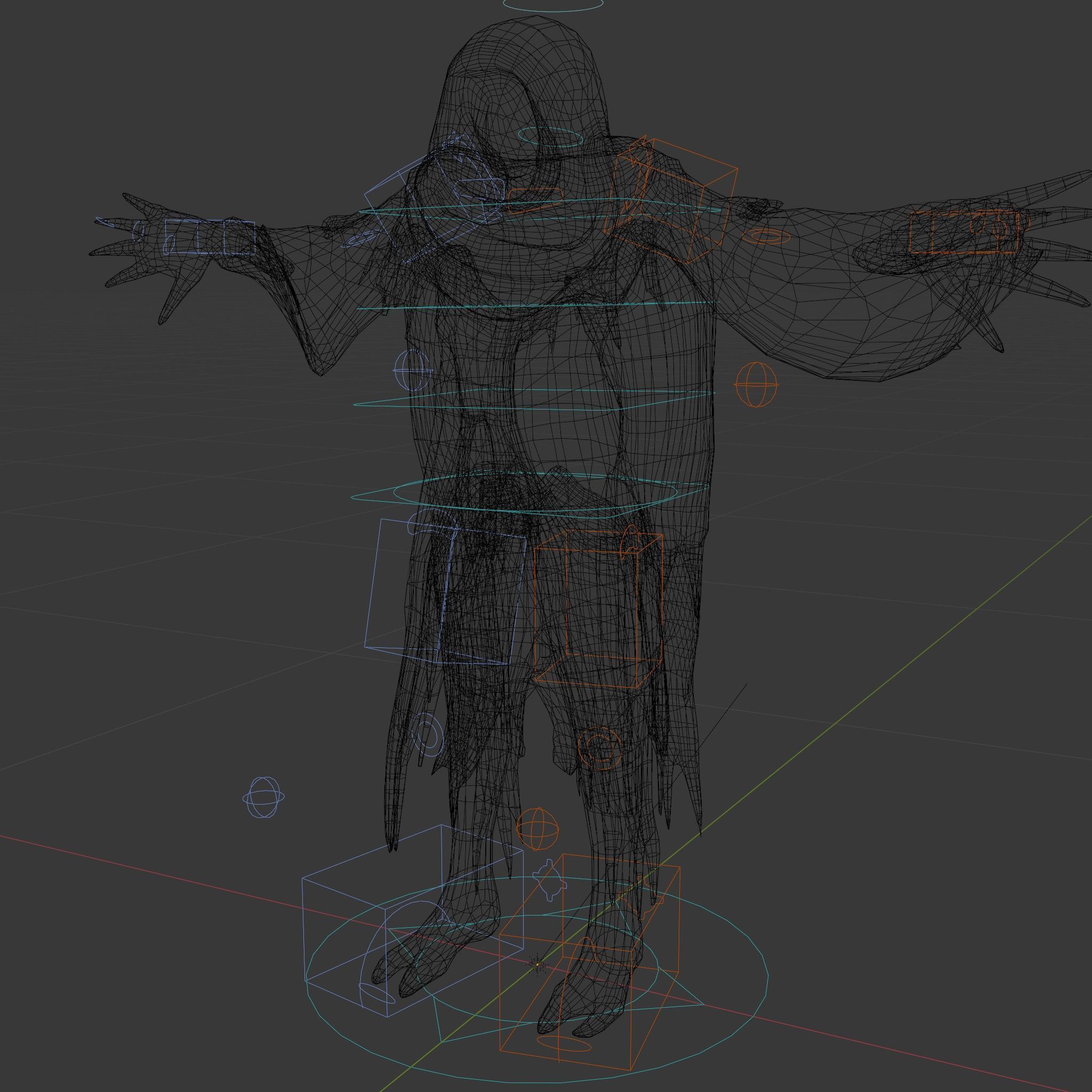 Ethereal Wraith Character Model Fully Rigged and Animated Low-poly 3D model_6