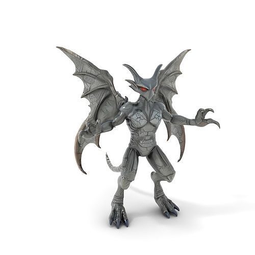 Infernal Dragon Warrior  Rigged and Animated Low-poly 3D model