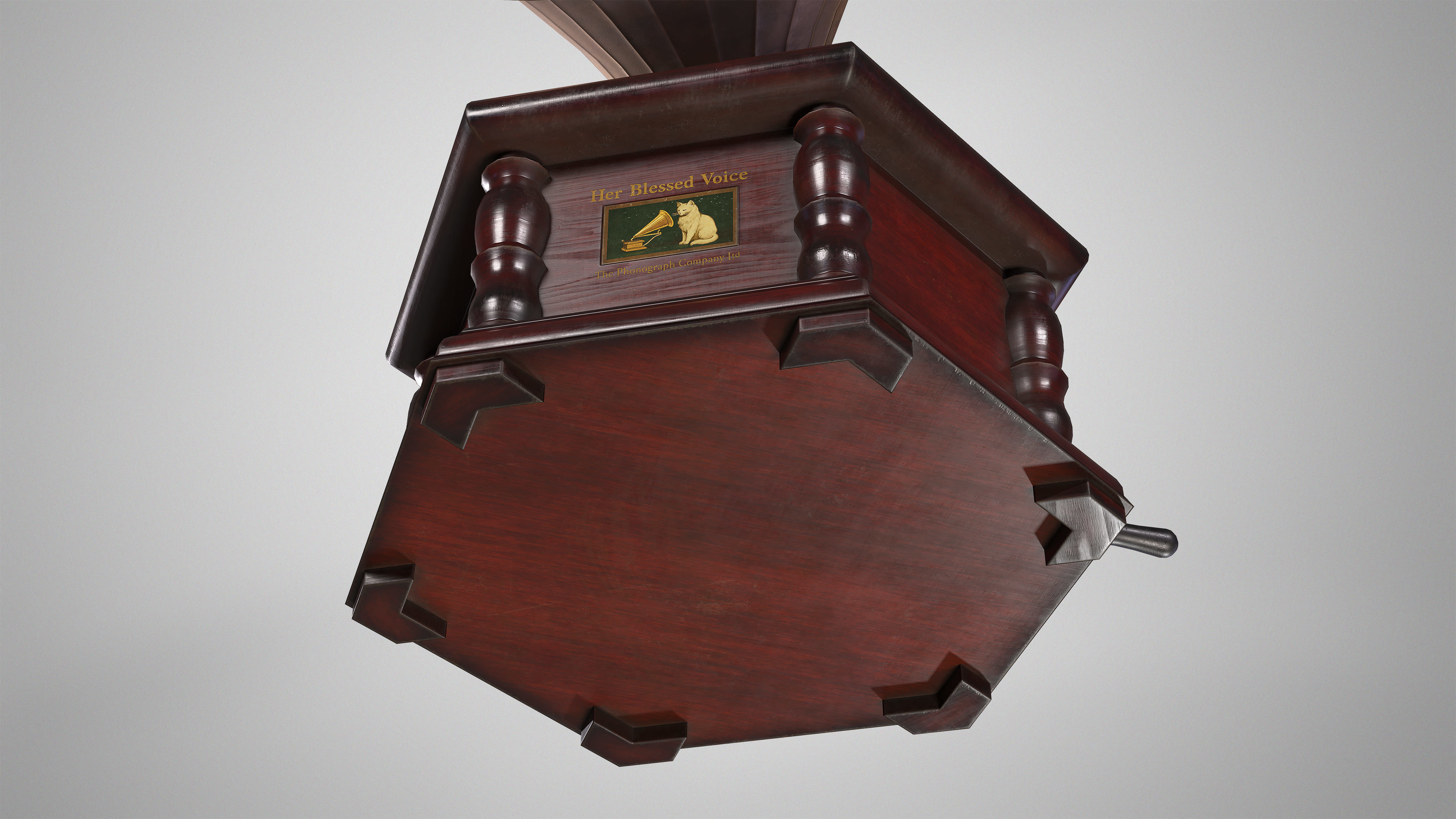 Retro Gramophone - Vintage Vinyl Phonograph AAA Game Ready Low-poly 3D model_8