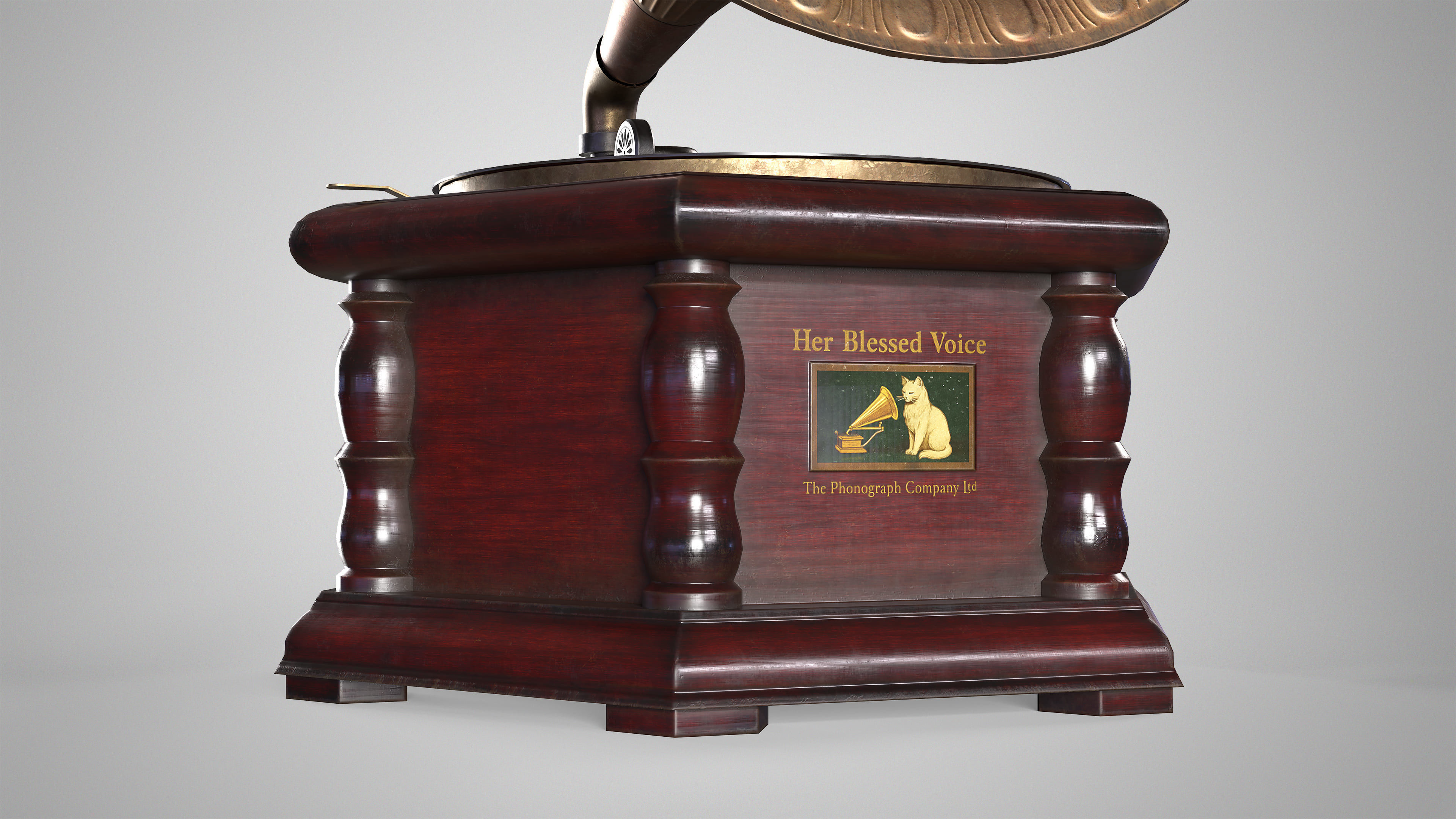 Retro Gramophone - Vintage Vinyl Phonograph AAA Game Ready Low-poly 3D model_4