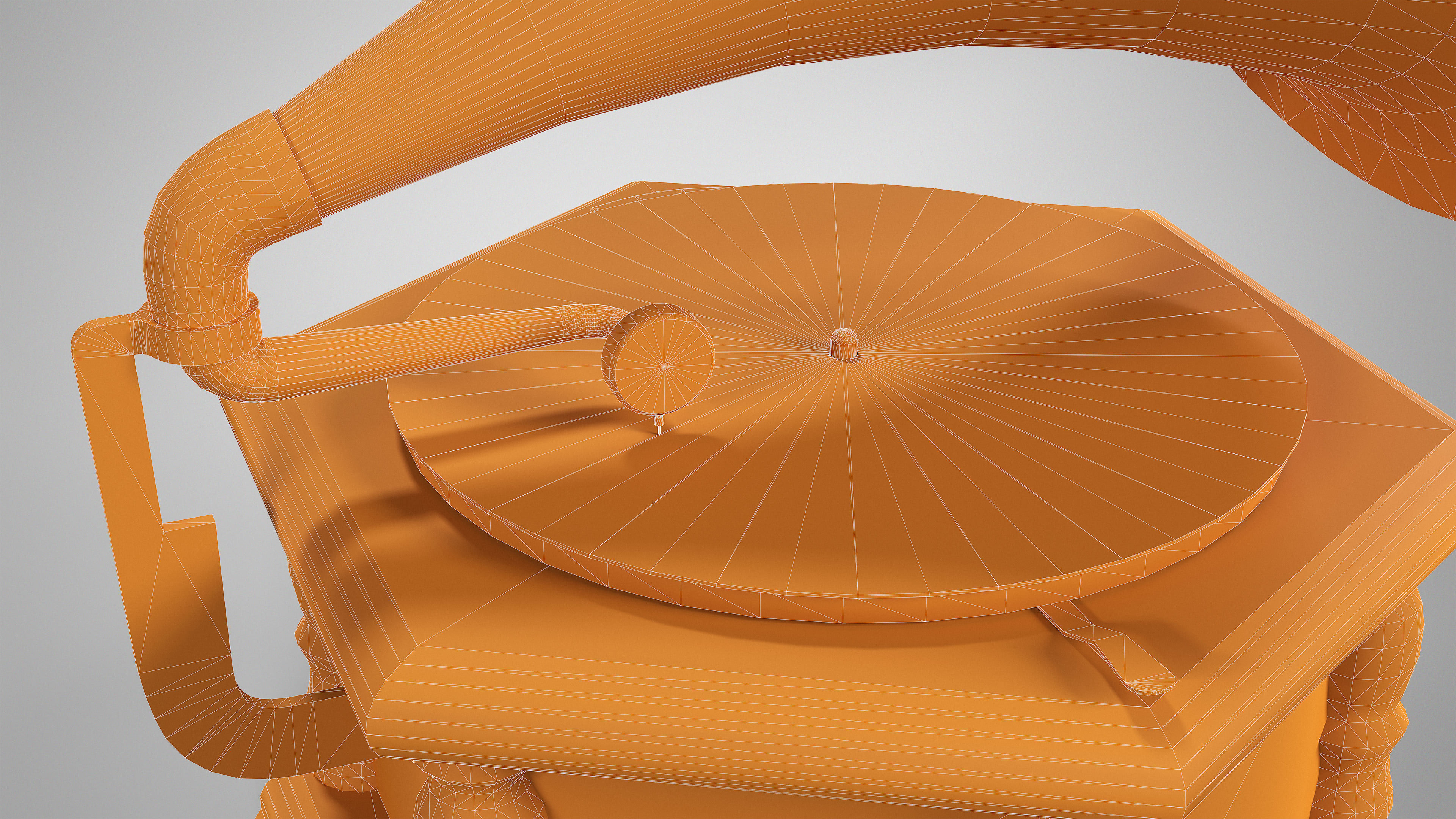 Retro Gramophone - Vintage Vinyl Phonograph AAA Game Ready Low-poly 3D model_12