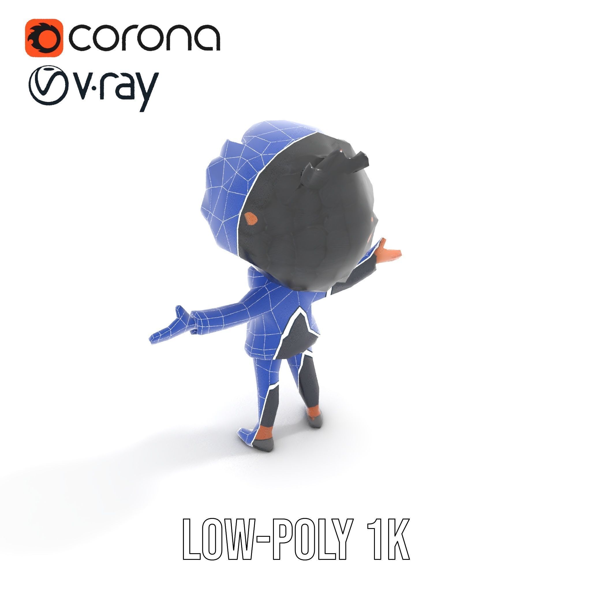 Charming Kid Rigged and Animated Character Model Low-poly 3D model_31