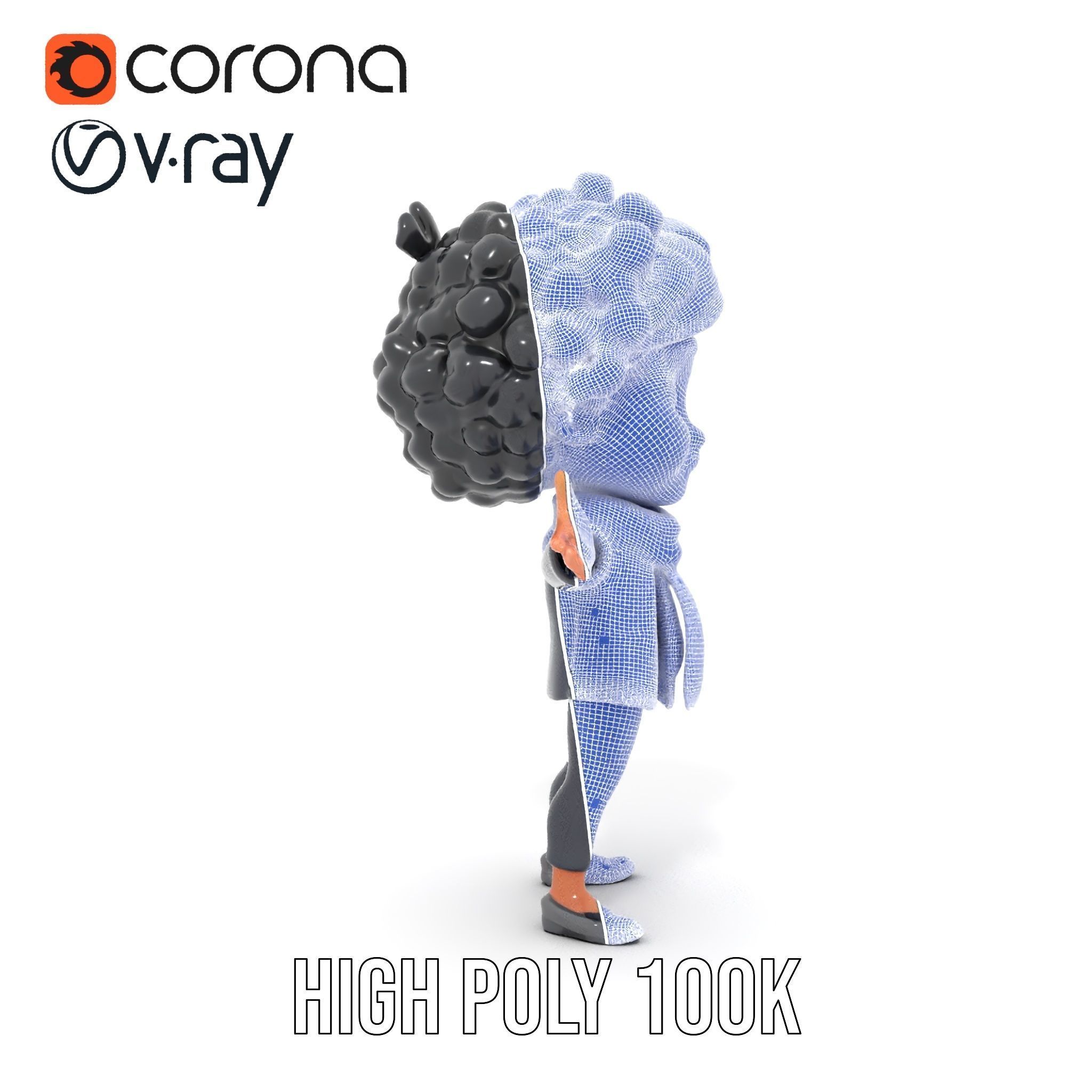 Charming Kid Rigged and Animated Character Model Low-poly 3D model_35