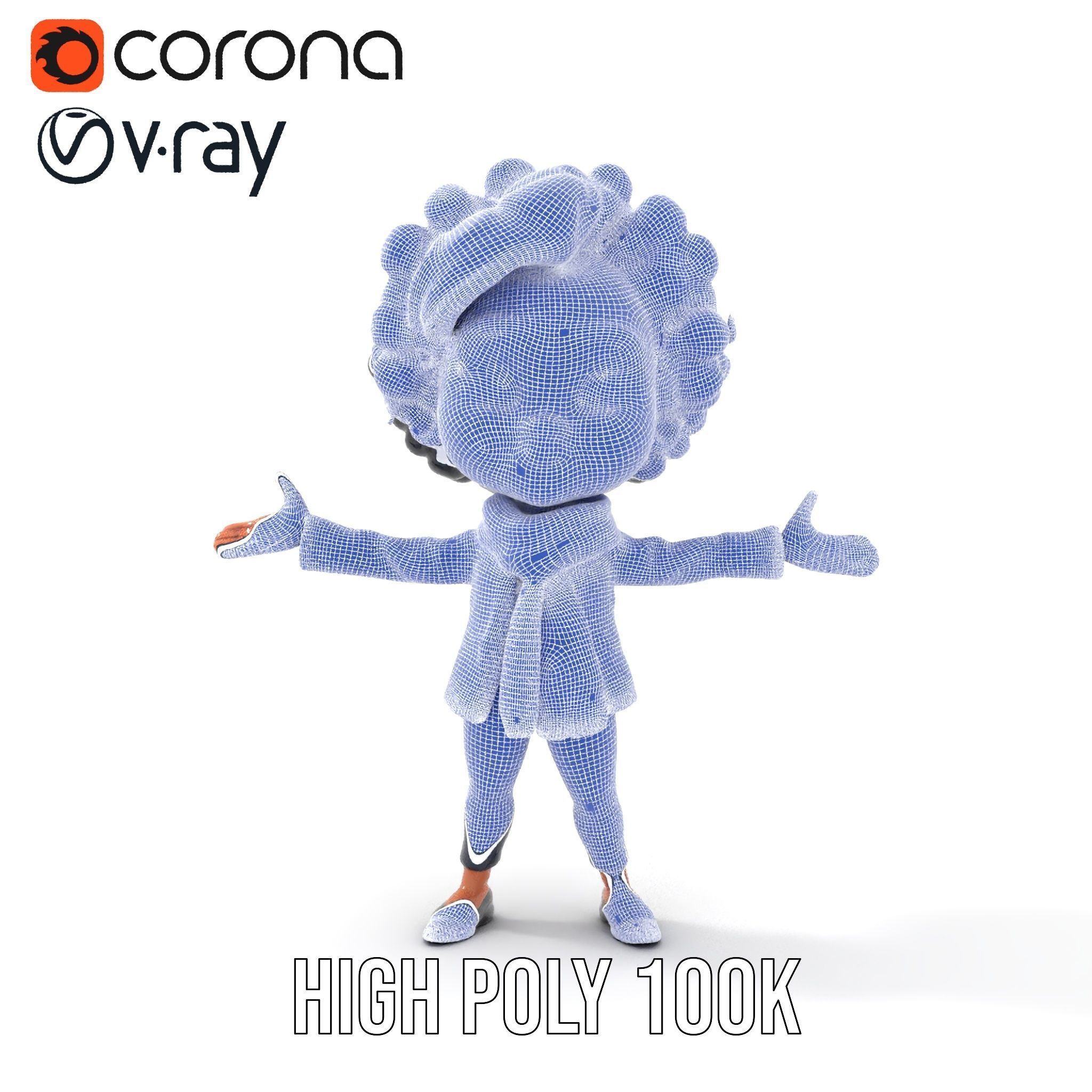 Charming Kid Rigged and Animated Character Model Low-poly 3D model_36