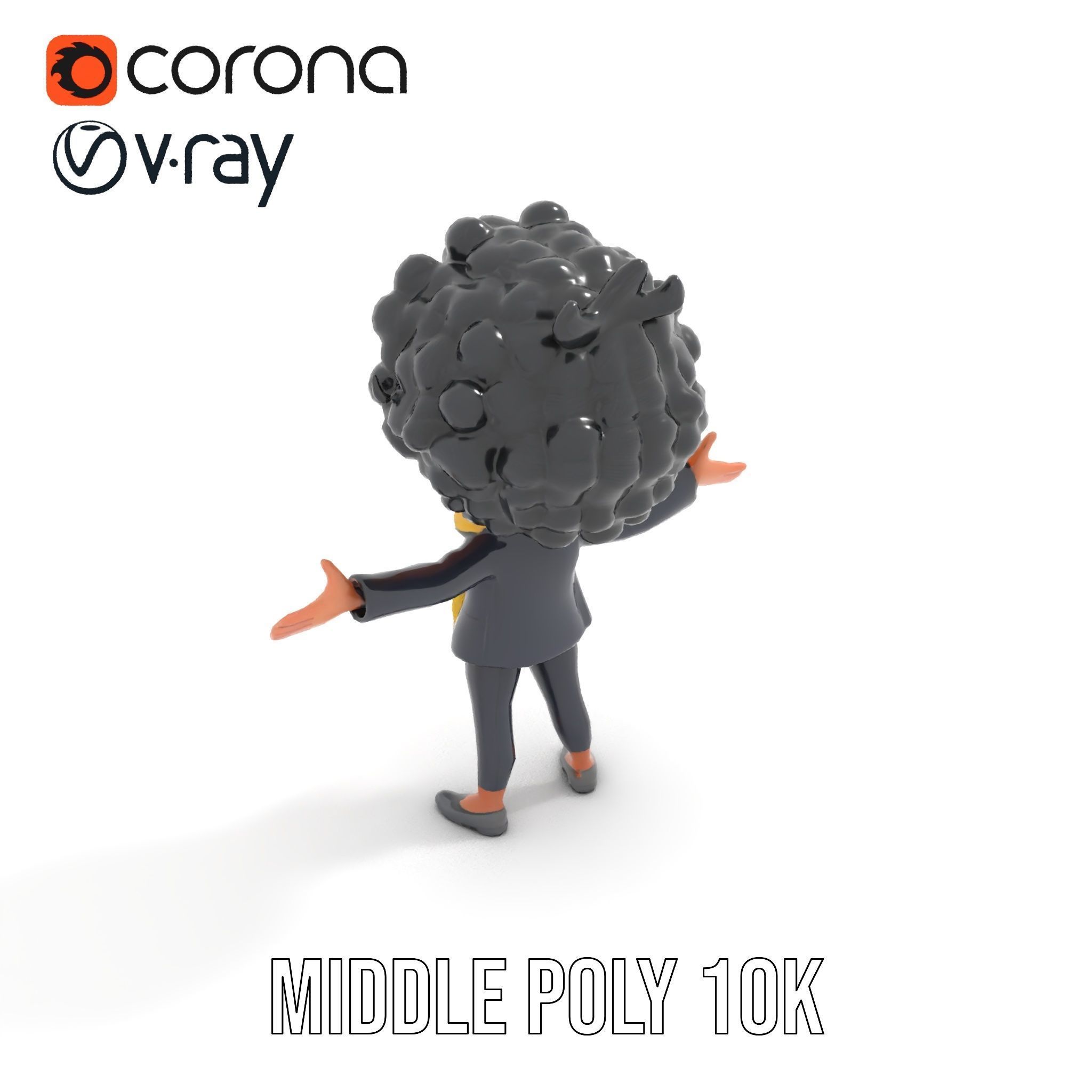 Charming Kid Rigged and Animated Character Model Low-poly 3D model_12