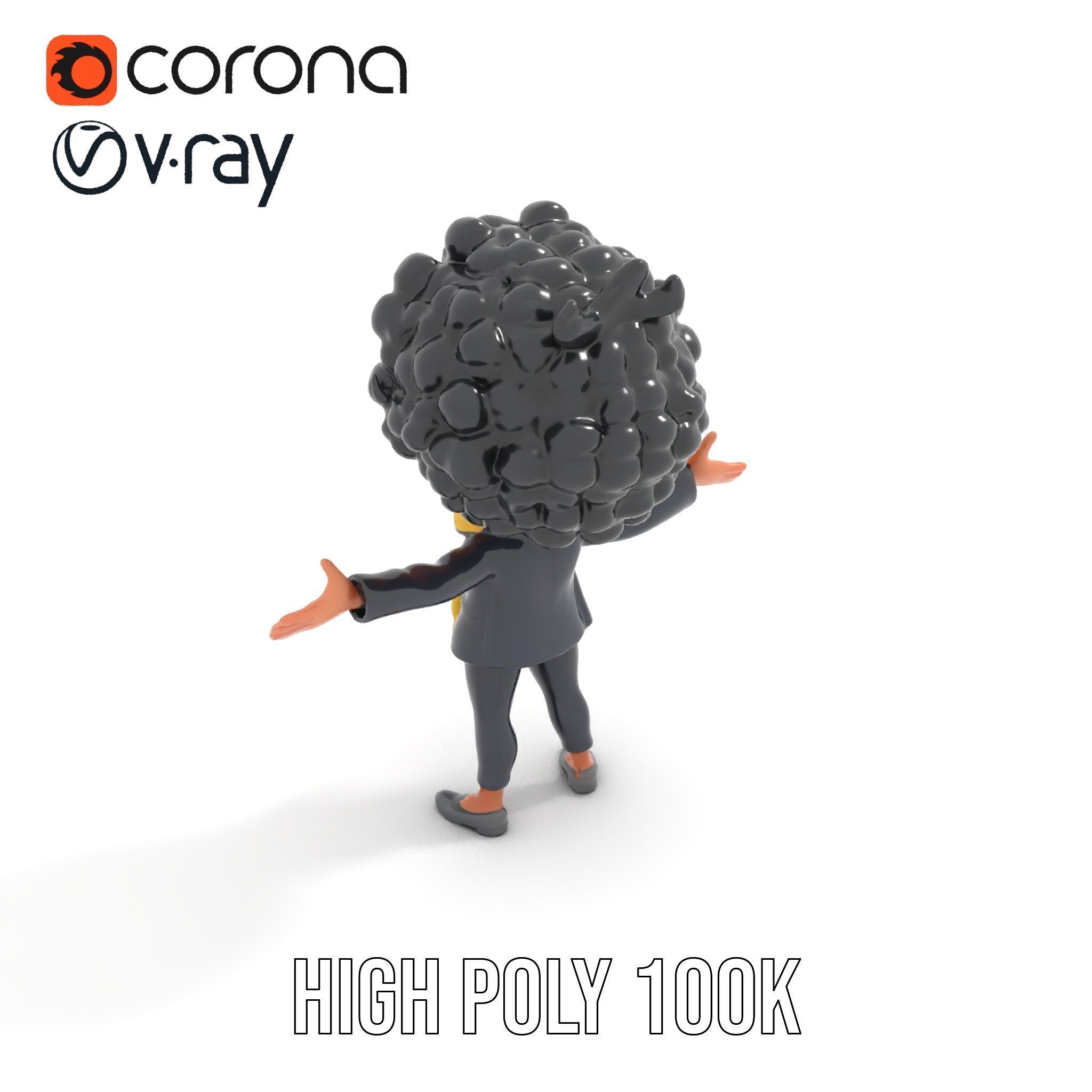 Charming Kid Rigged and Animated Character Model Low-poly 3D model_11